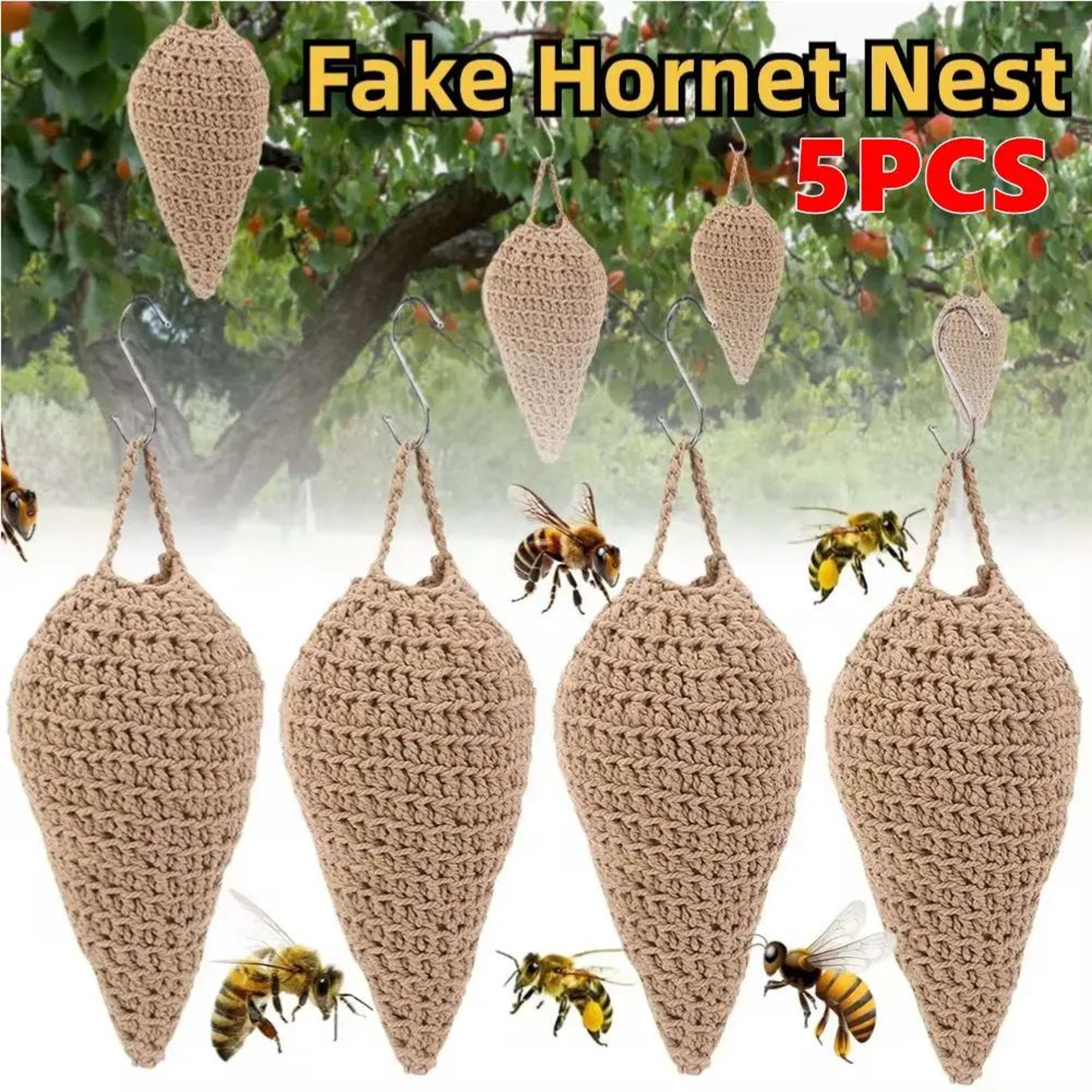 crochet wasp nest decoy natural hanging wasp deterrent