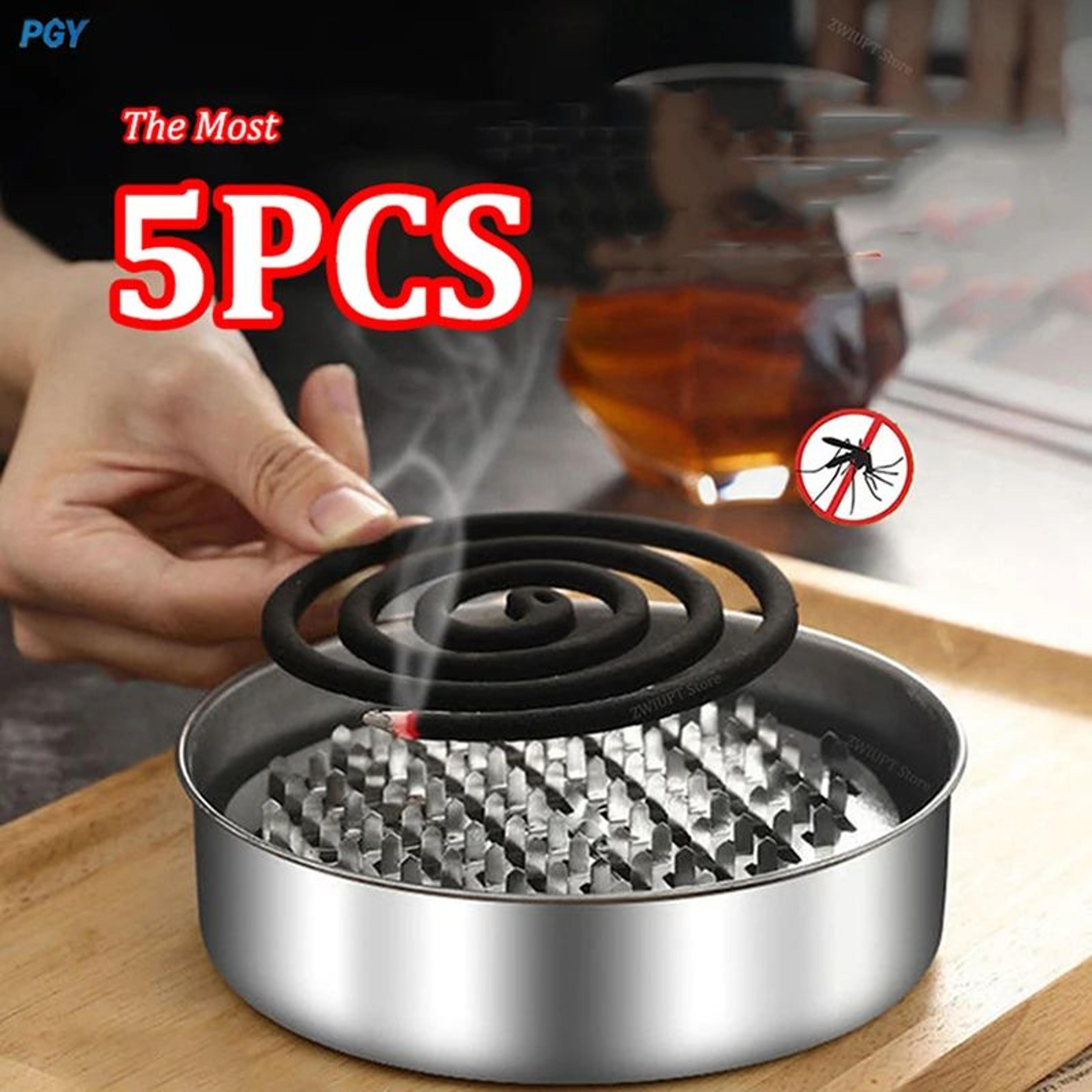 stainless steel mosquito coil holder with cover and ash catcher