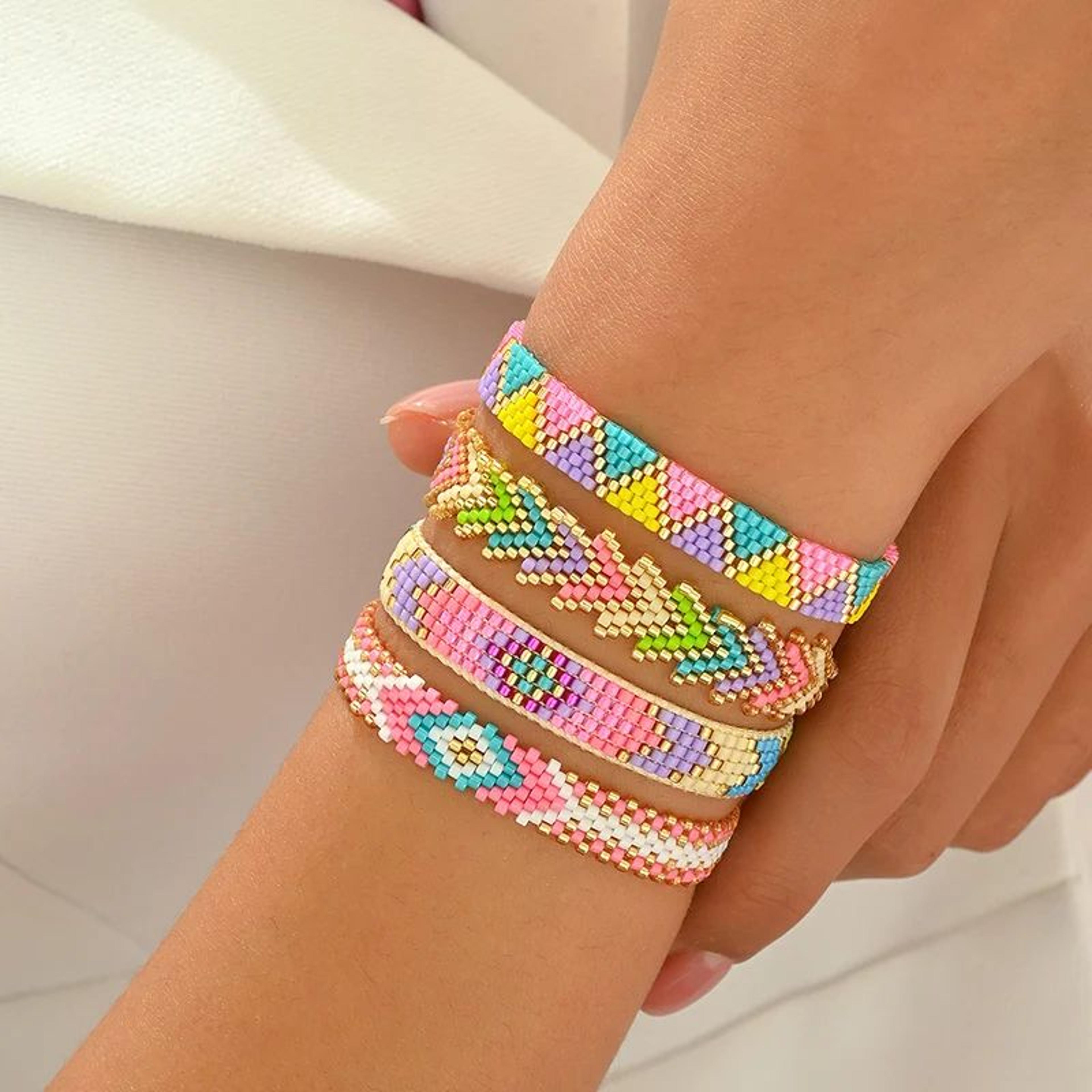 miyuki harmony 4-piece beaded bracelet set for couples