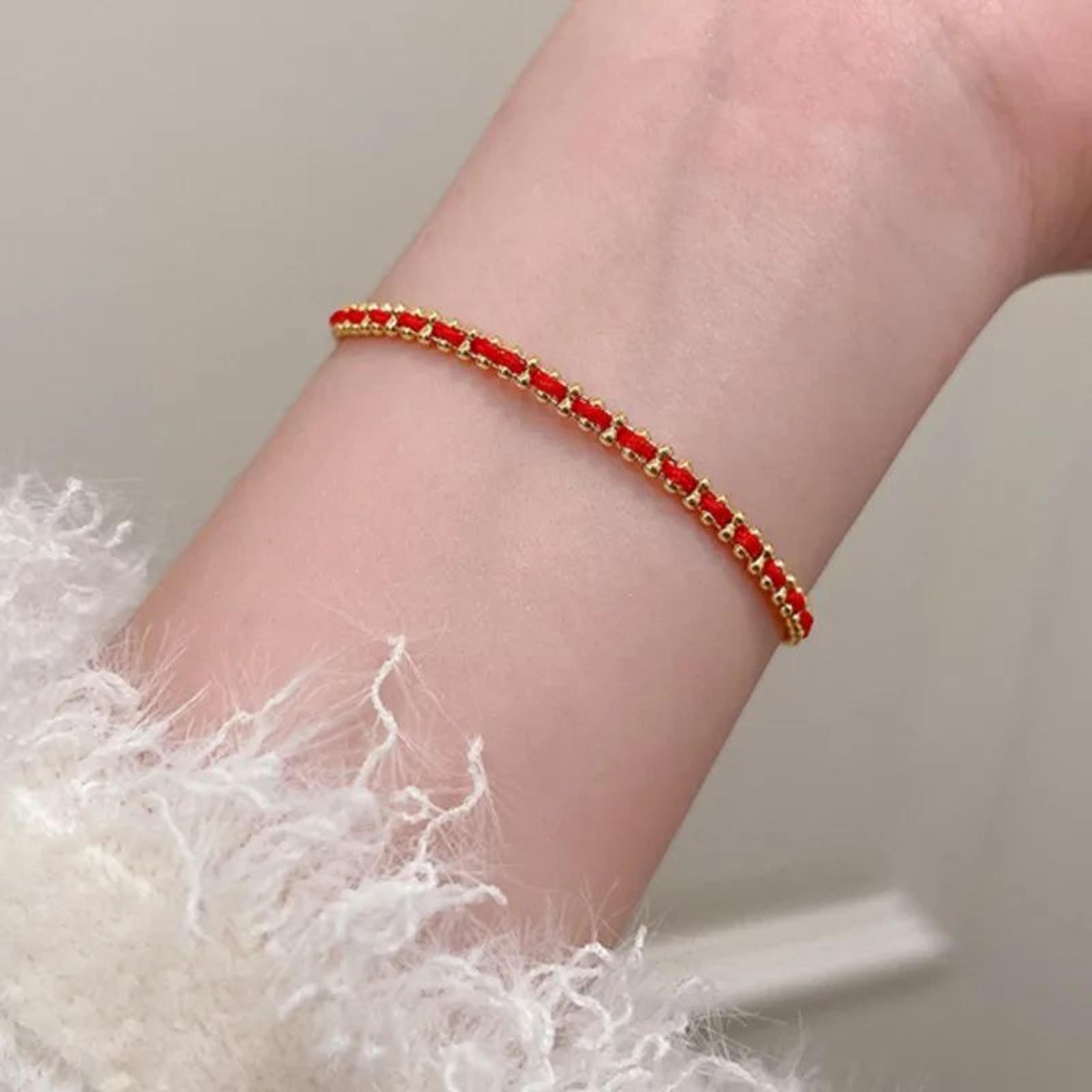 vintage weave 18k gold plated rope chain bracelet for women