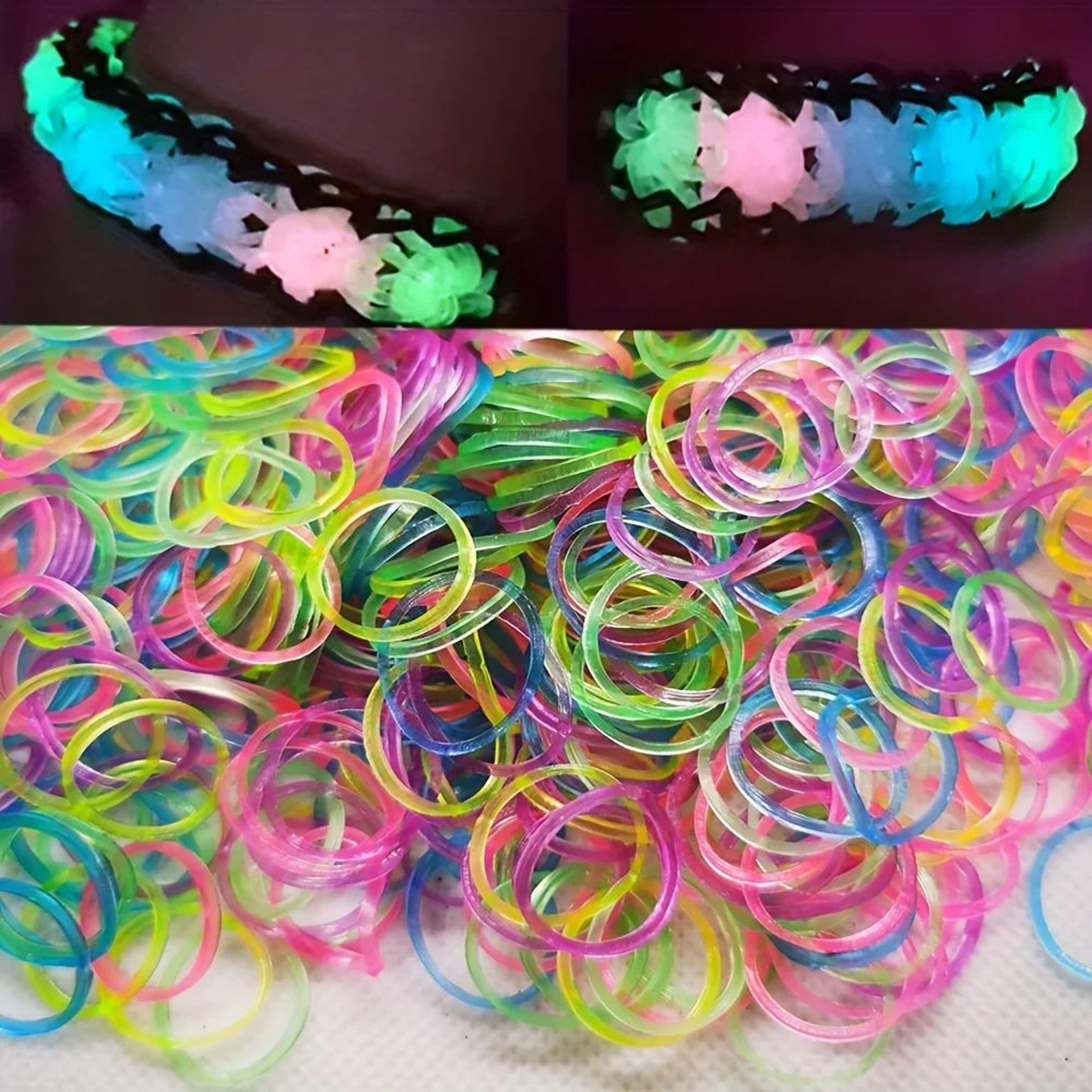 glowbright 600-piece glow in the dark loom band bracelet making kit