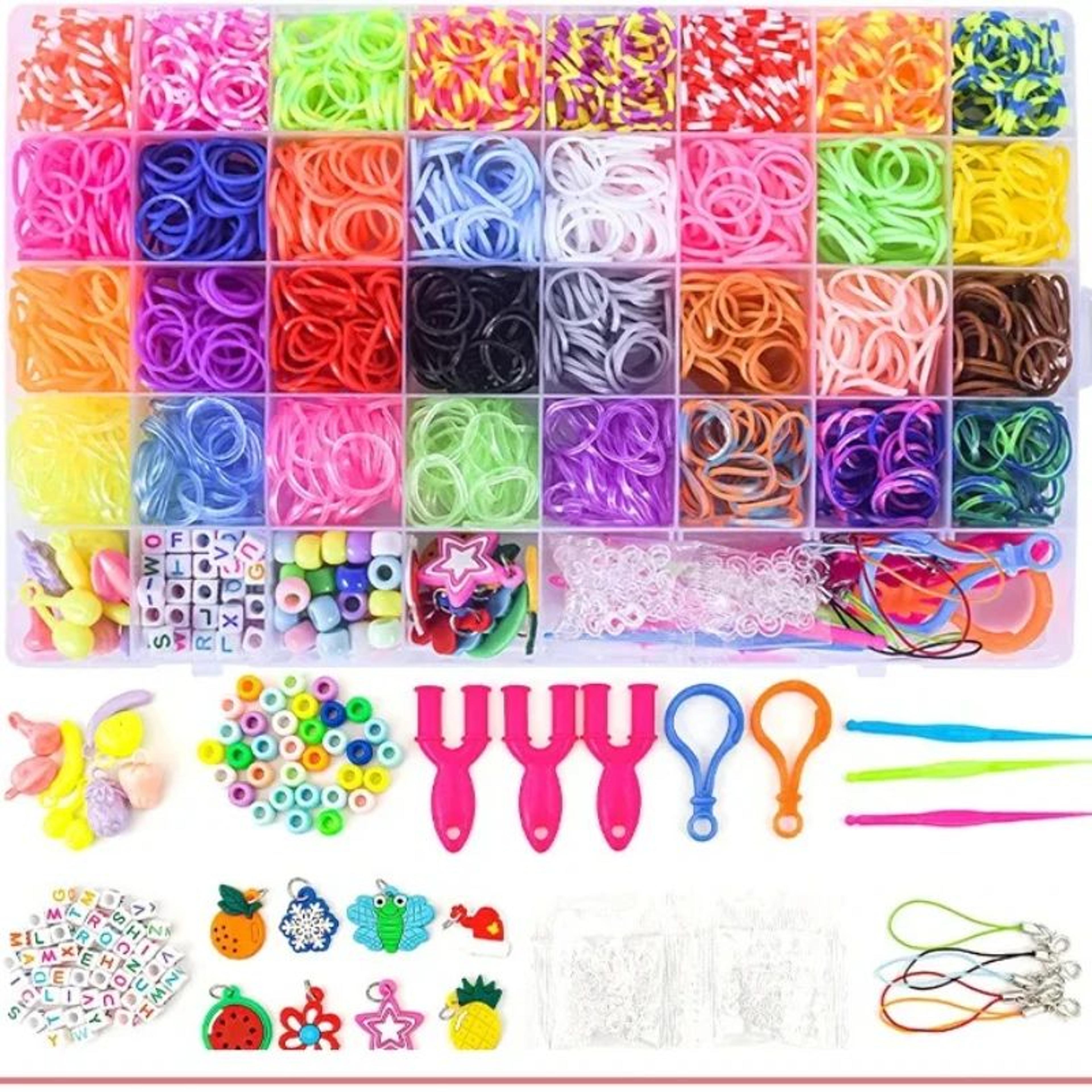 colorful loom bands bracelet making kit 600-1800+ pieces