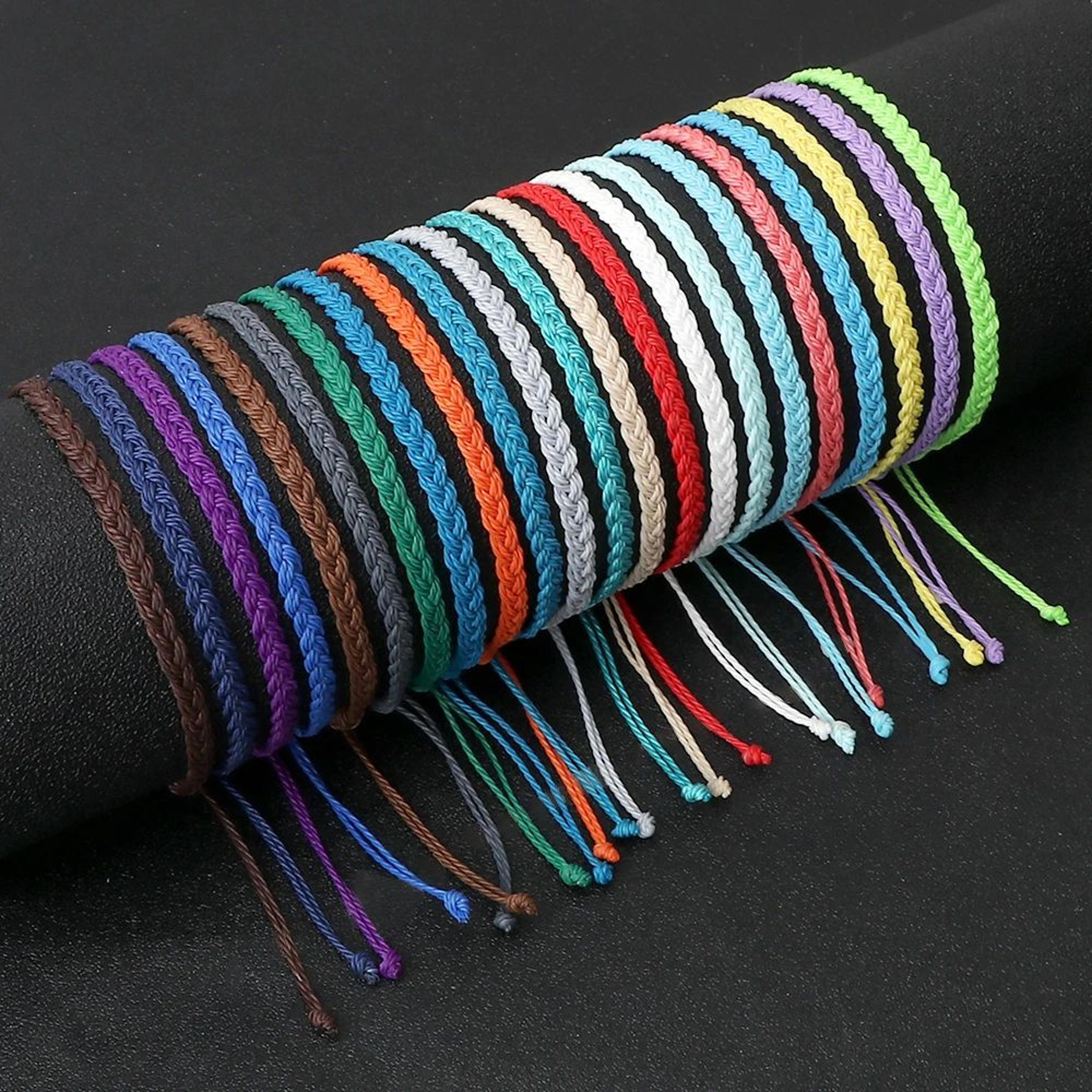 adjustable tibetan buddhist wax string friendship bracelet