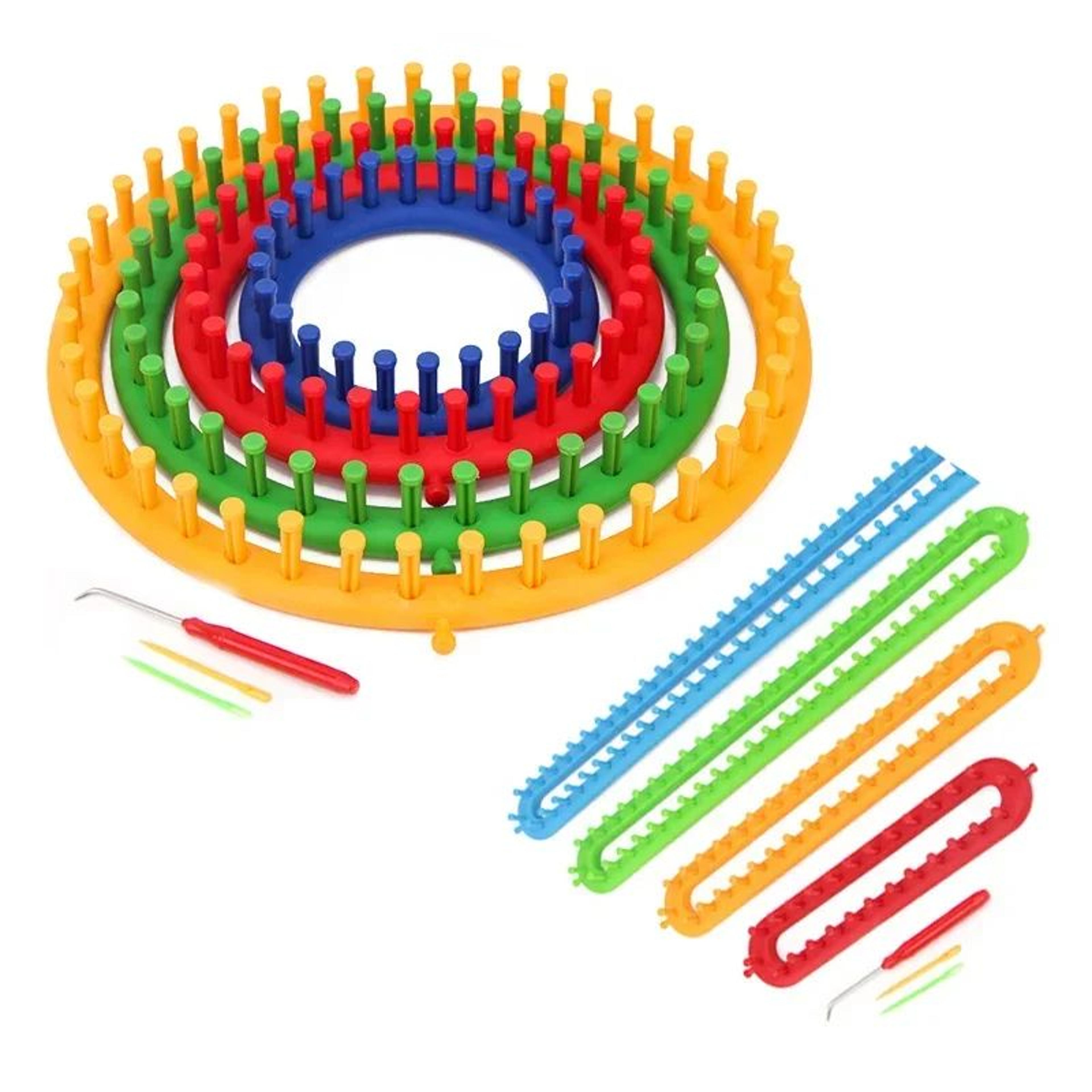 round and rectangle knitting loom set for hats scarves and diy crafts