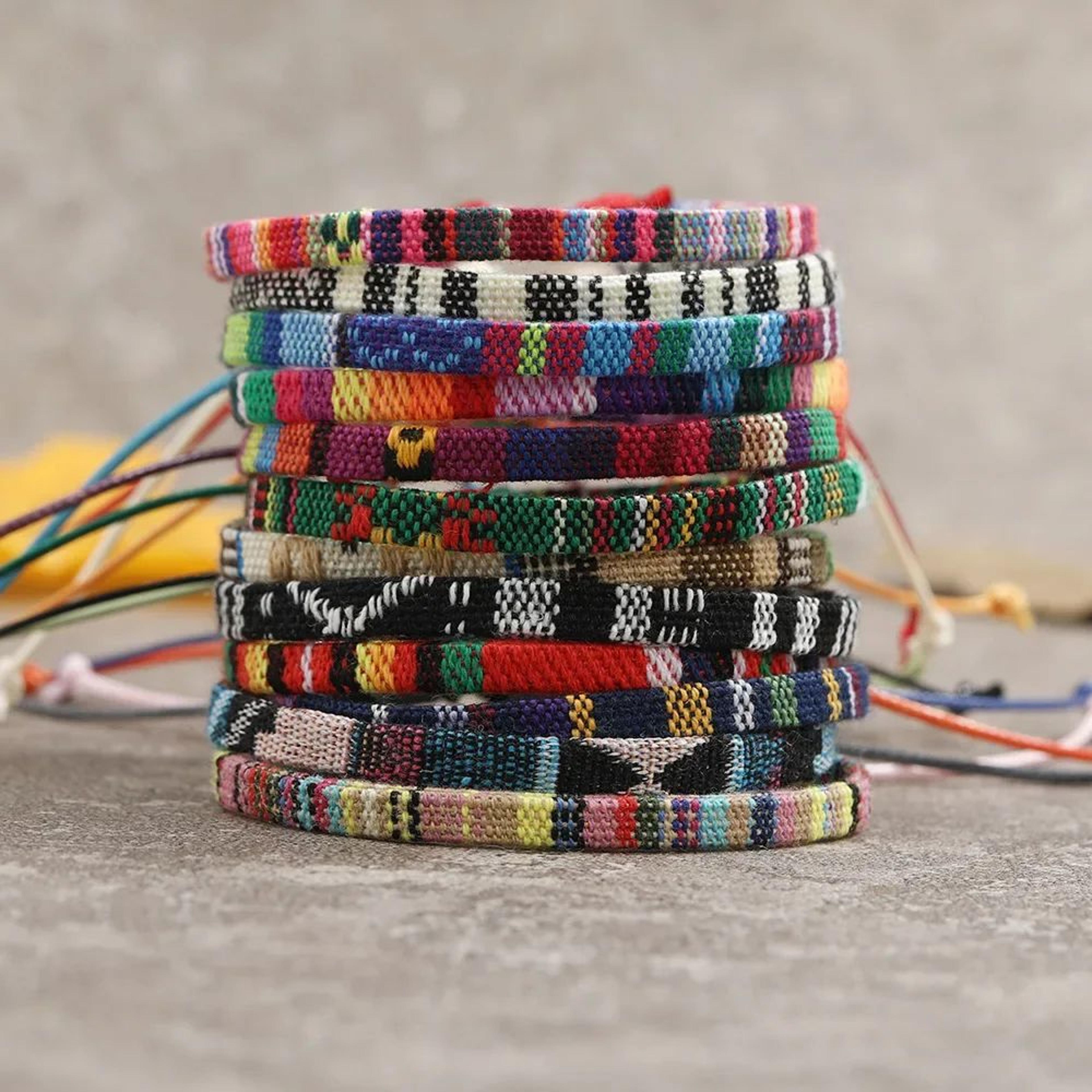 12pcs colorful boho braided bracelet set for women and men