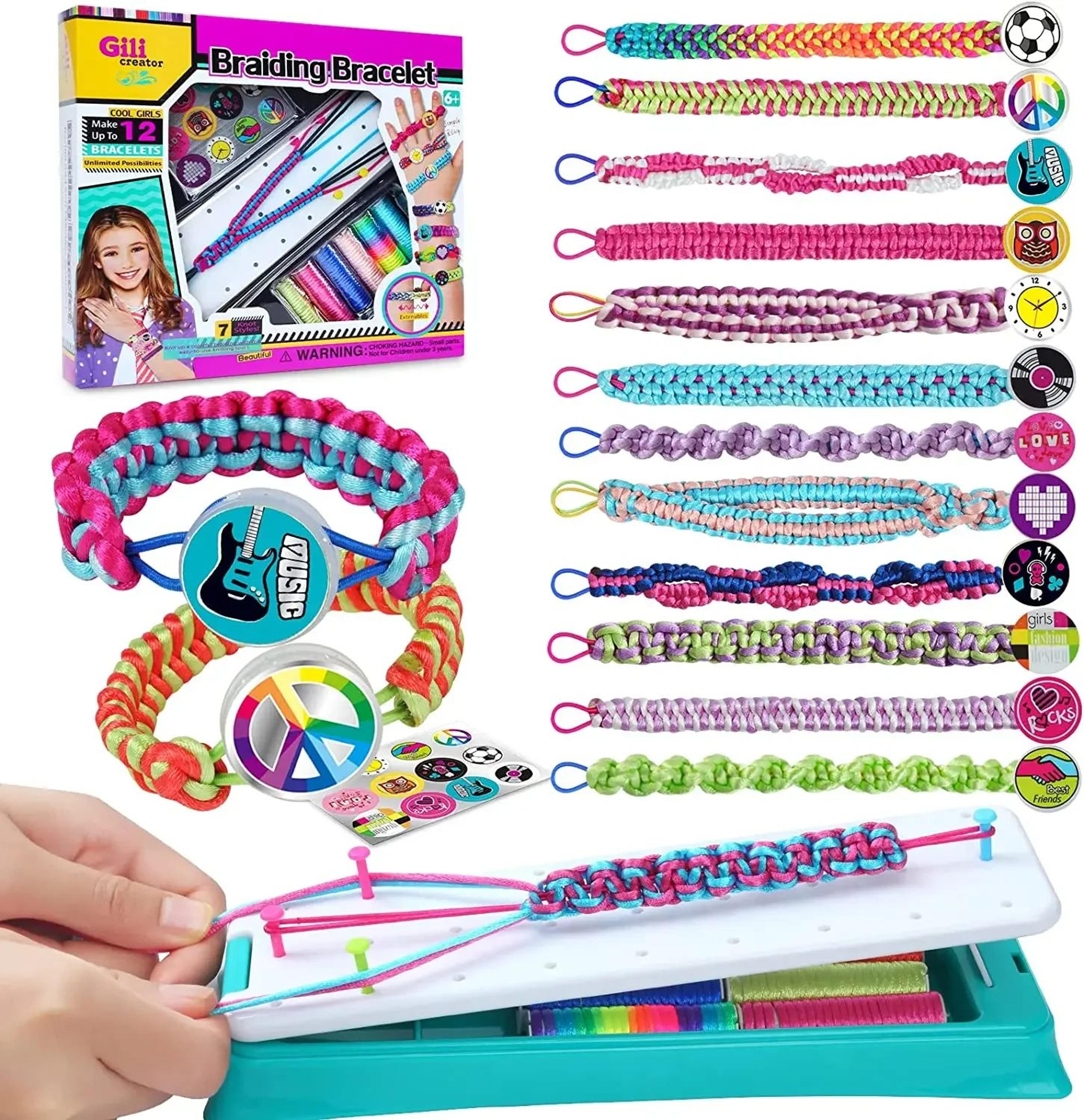 diy friendship bracelet making kit with braiding loom for kids