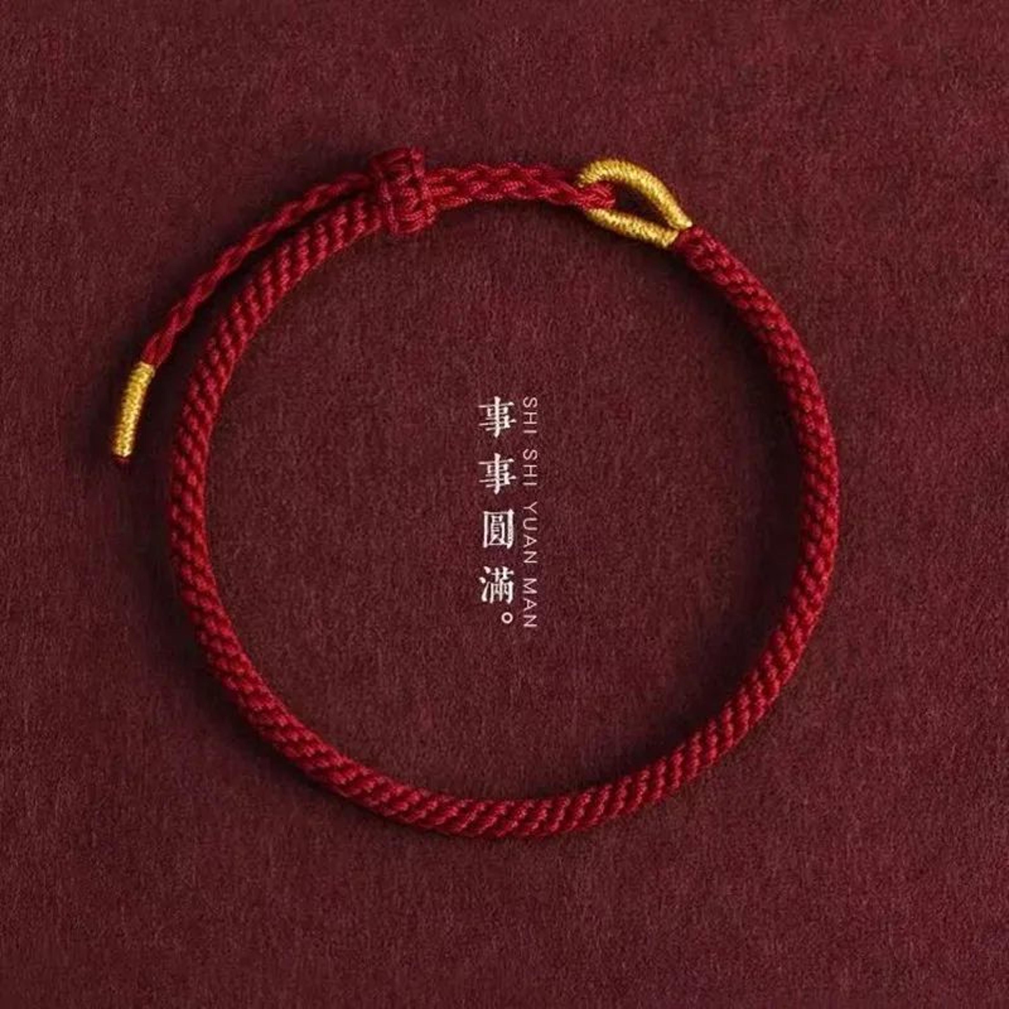 handmade red rope lucky knot adjustable friendship bracelet