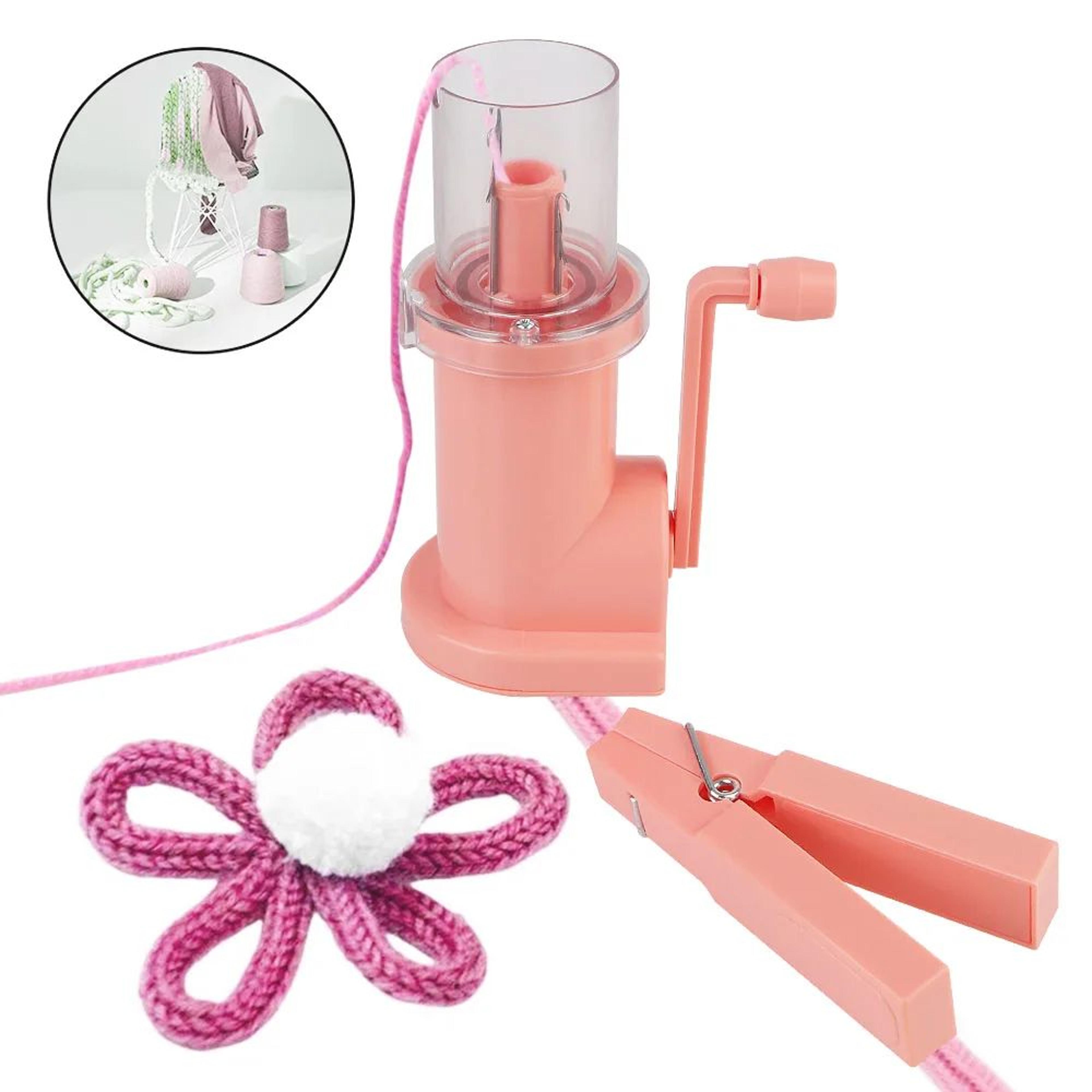 portable hand crank spool knitter and bracelet weaving tool