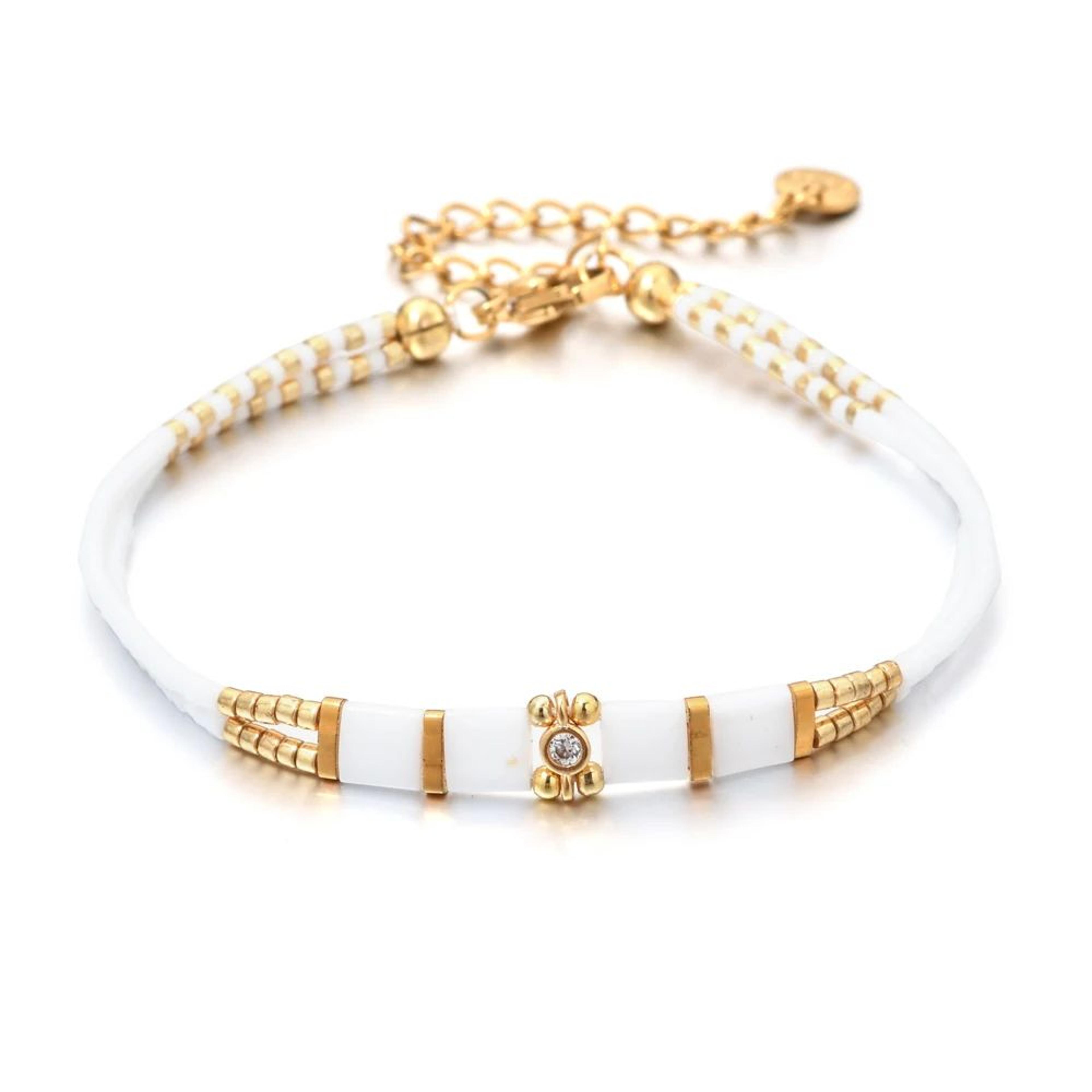 handmade miyuki tila beaded bracelet adjustable boho jewelry