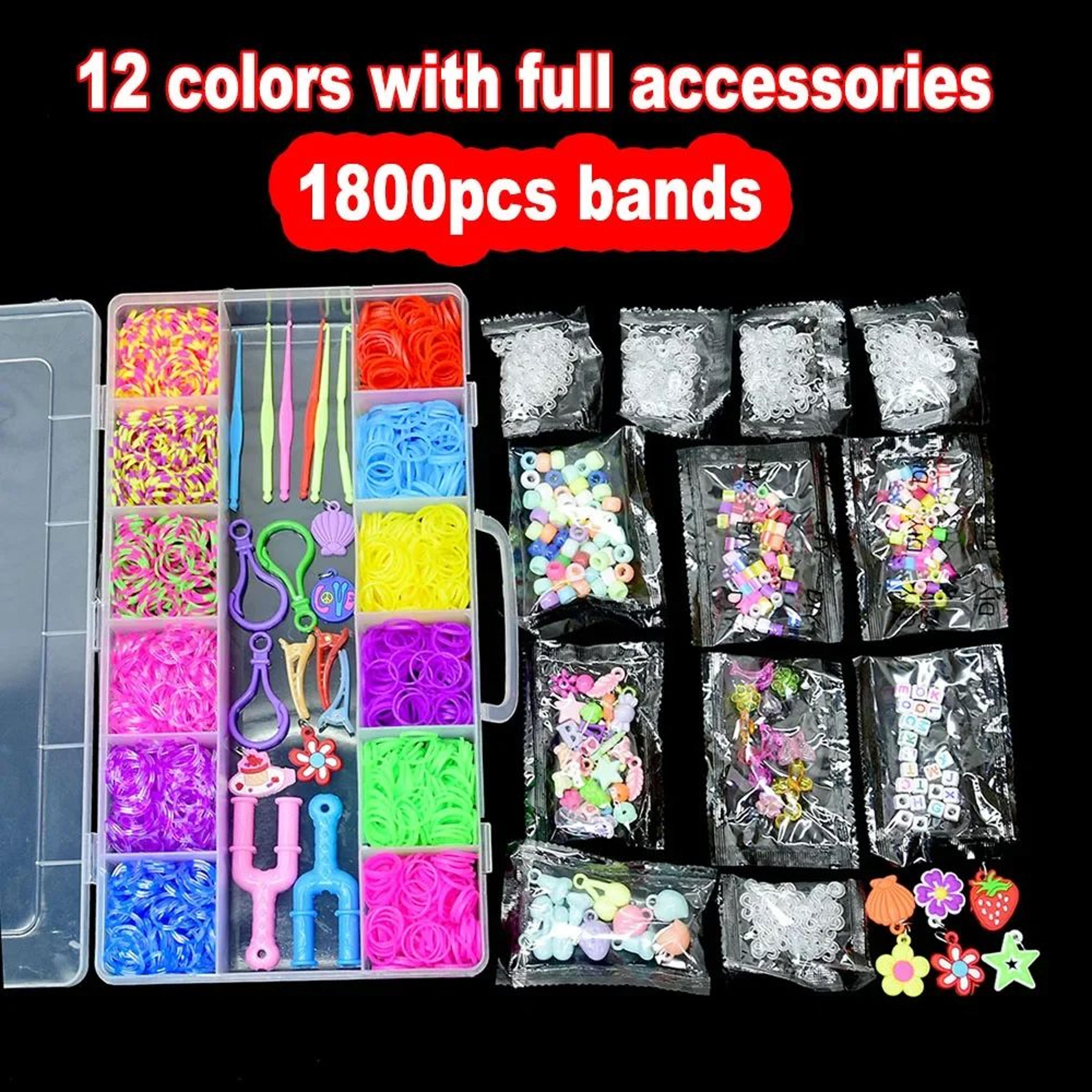 1800pcs loom bands bracelet making kit with diy tools and storage box