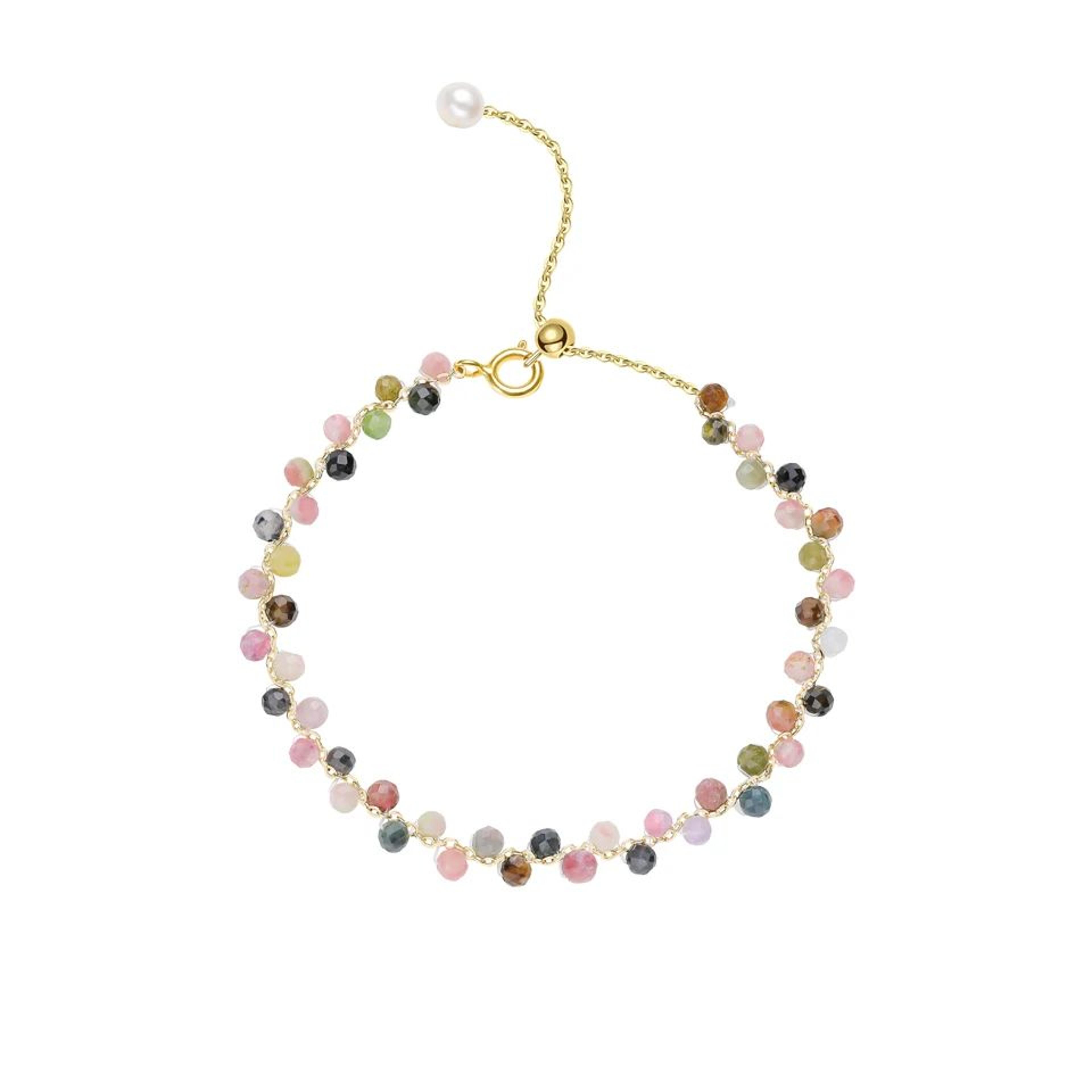 3mm natural stone tourmaline beaded bracelet for women