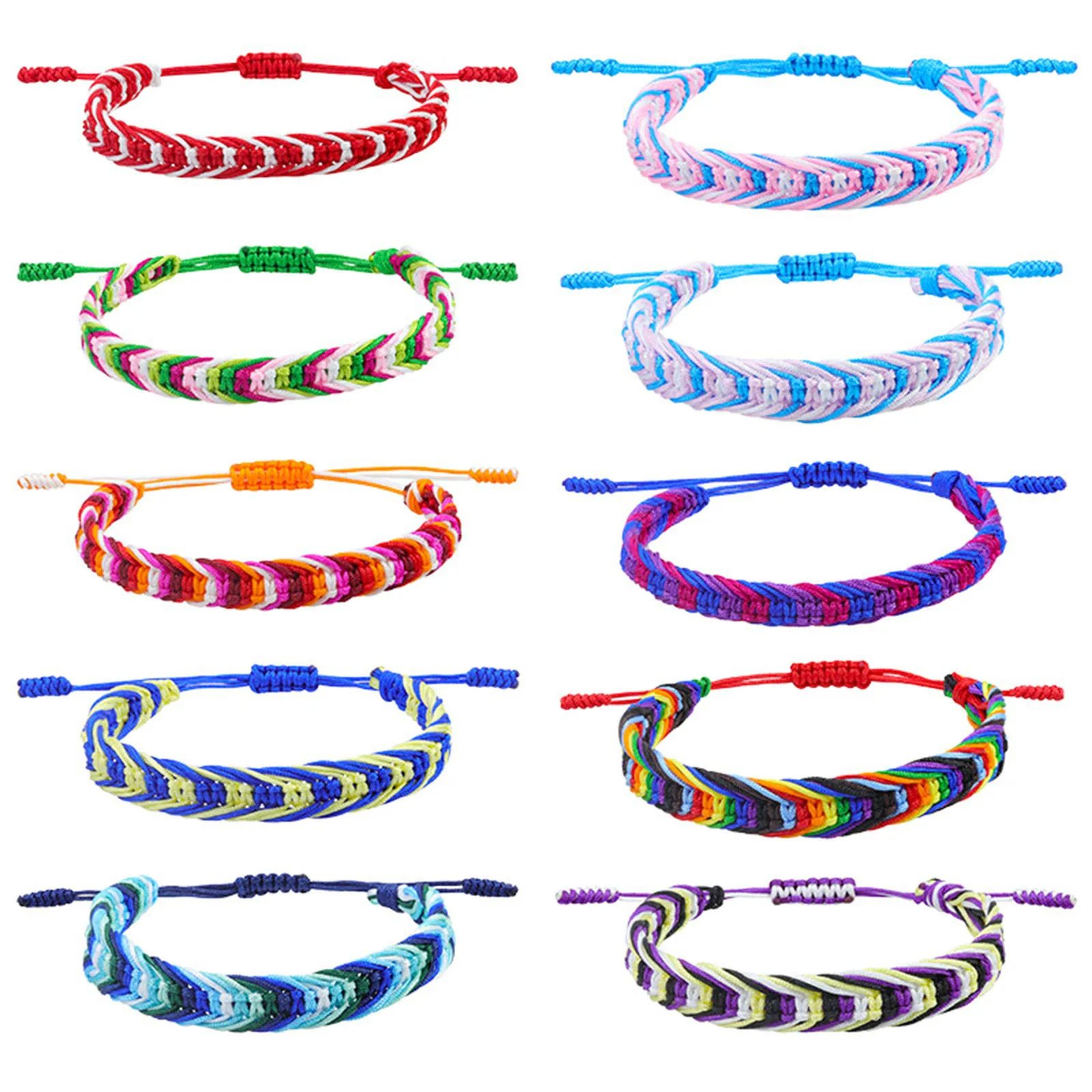 boho braided friendship bracelet adjustable multicolor woven string bracelet 1pc
