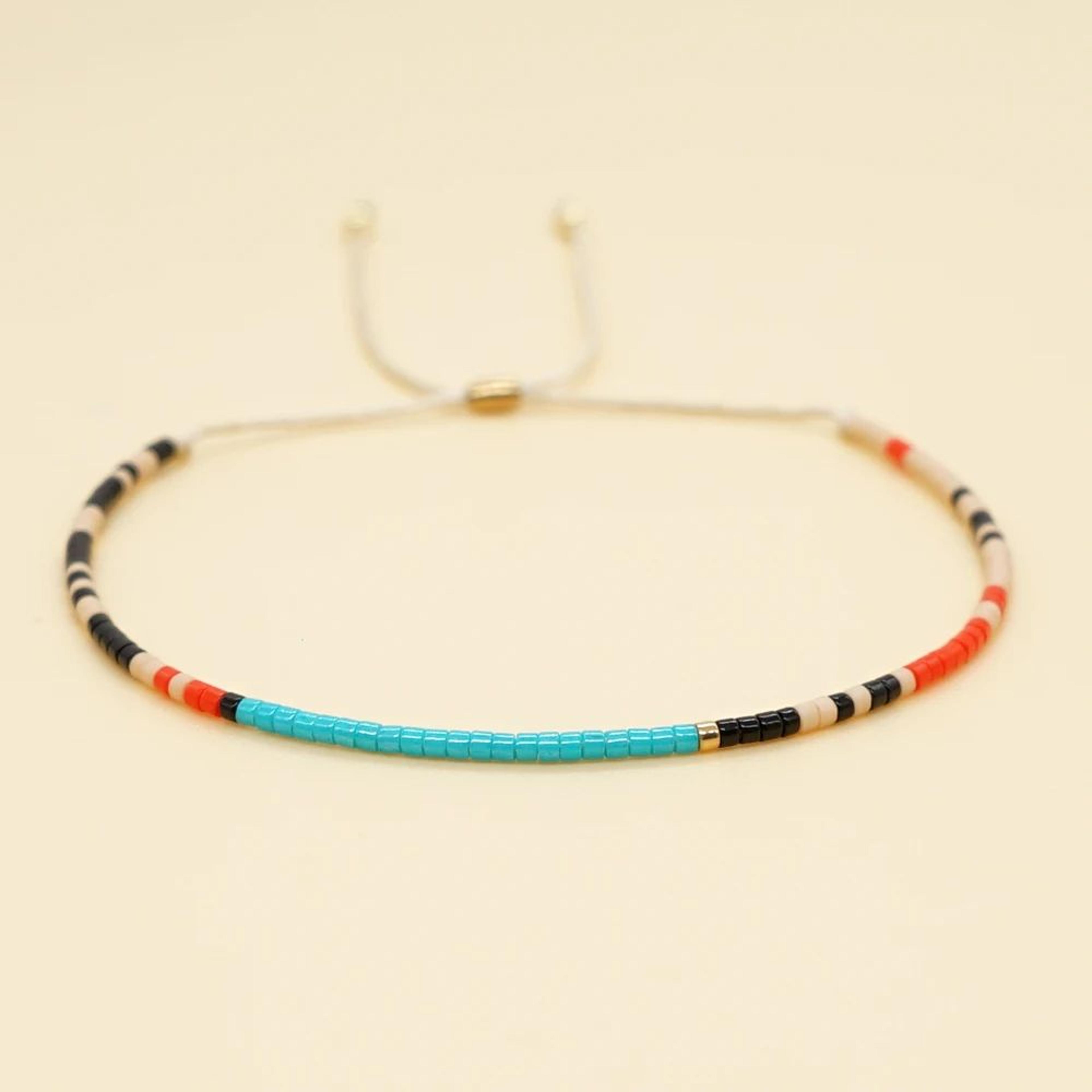 turquoise miyuki beaded bracelet for women boho beach jewelry