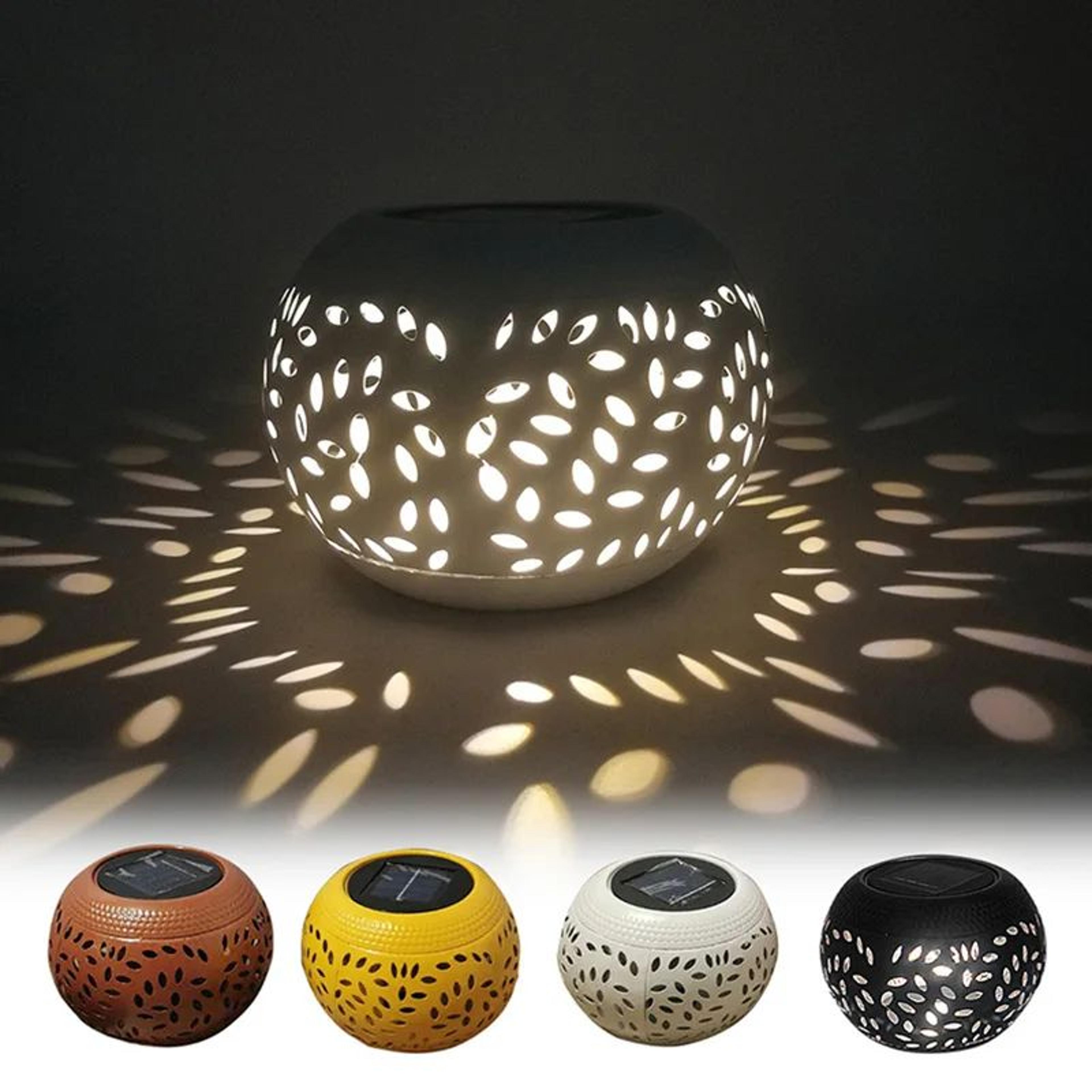 solar ceramic pot light color changing waterproof garden lamp