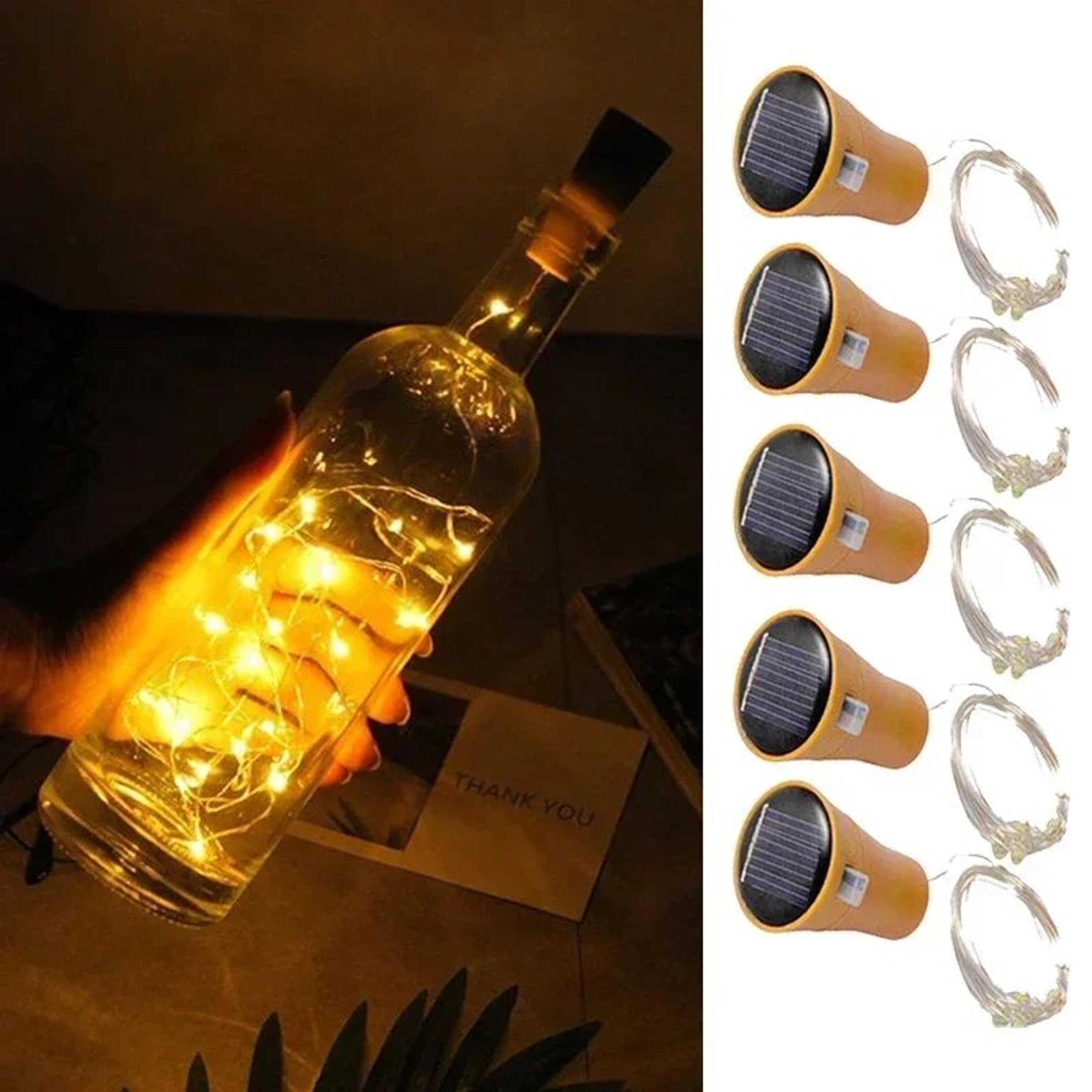 solar wine bottle cork lights 20 led waterproof fairy string light
