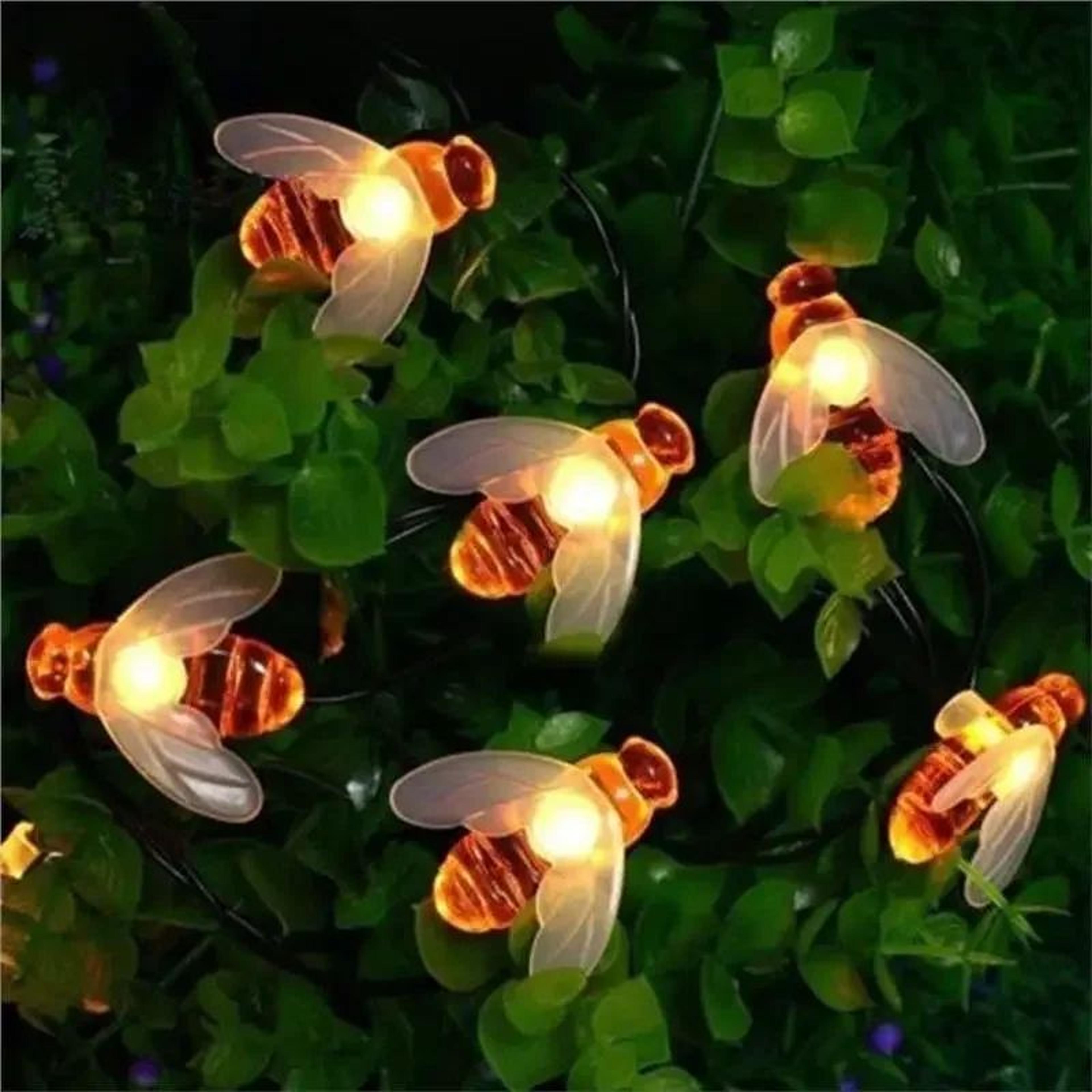 1.5m 100 led bumblebee string lights 3000k warm white battery powered outdoor garden decor