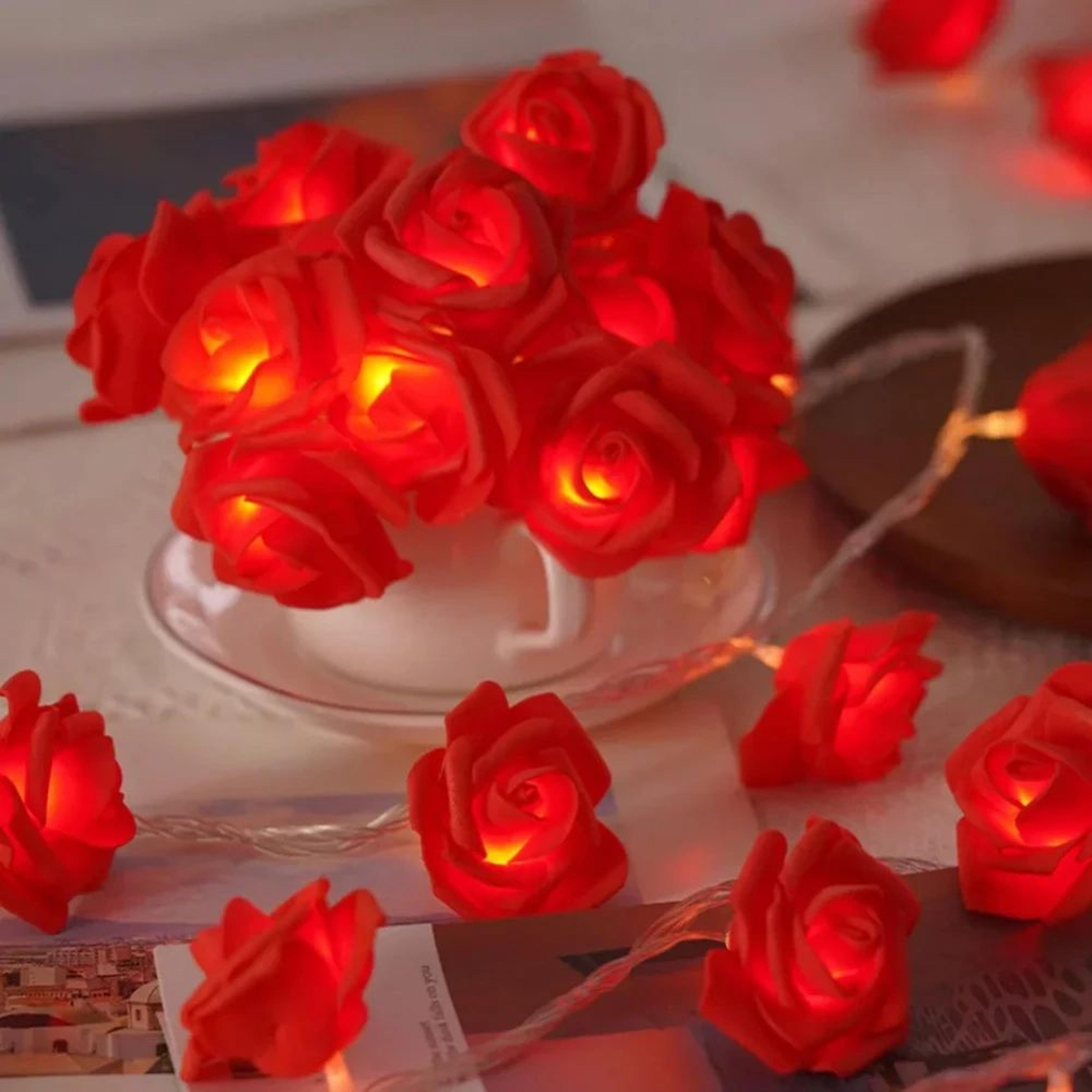 led rose flower string lights for wedding and romantic decor