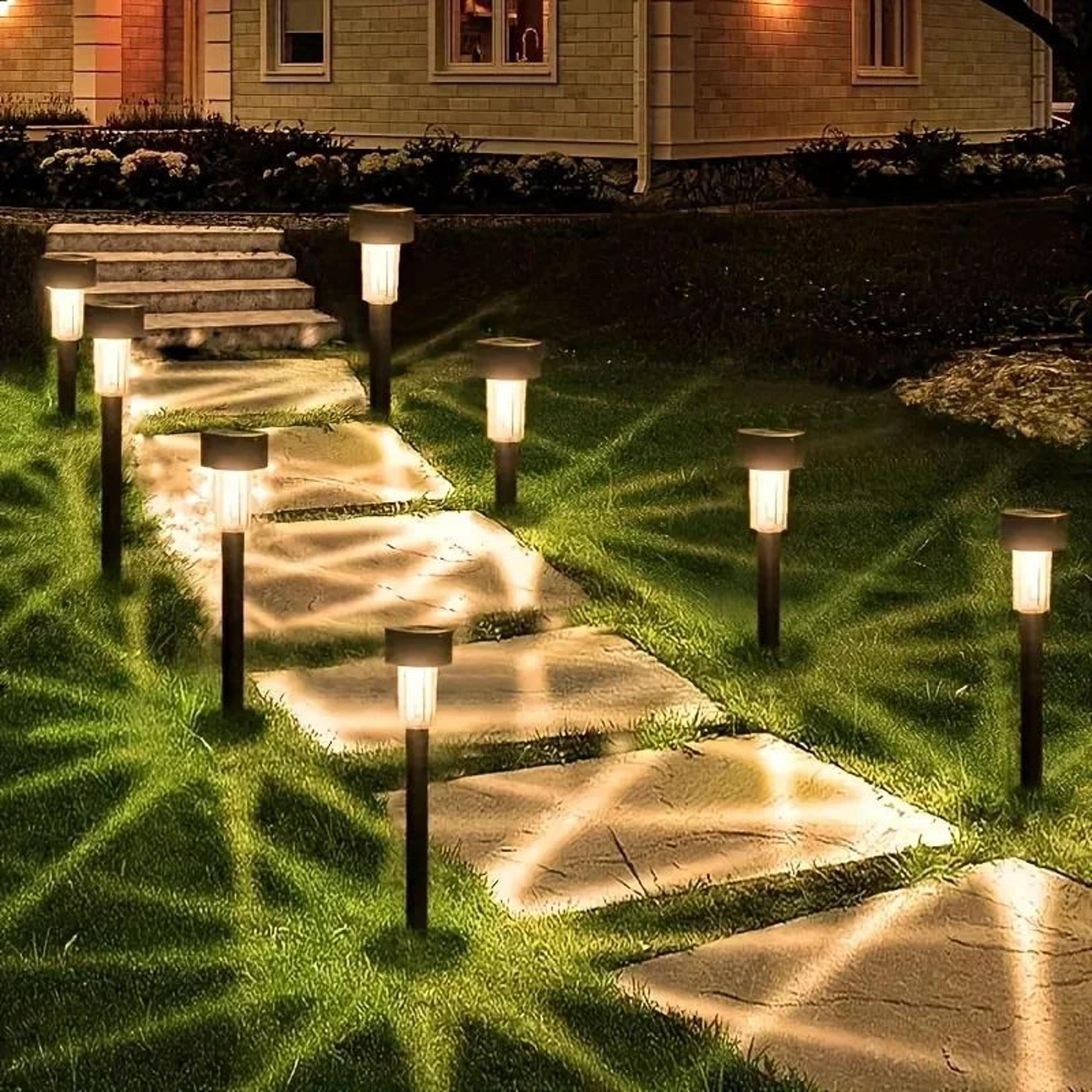 stainless steel solar pathway lights for garden and lawn