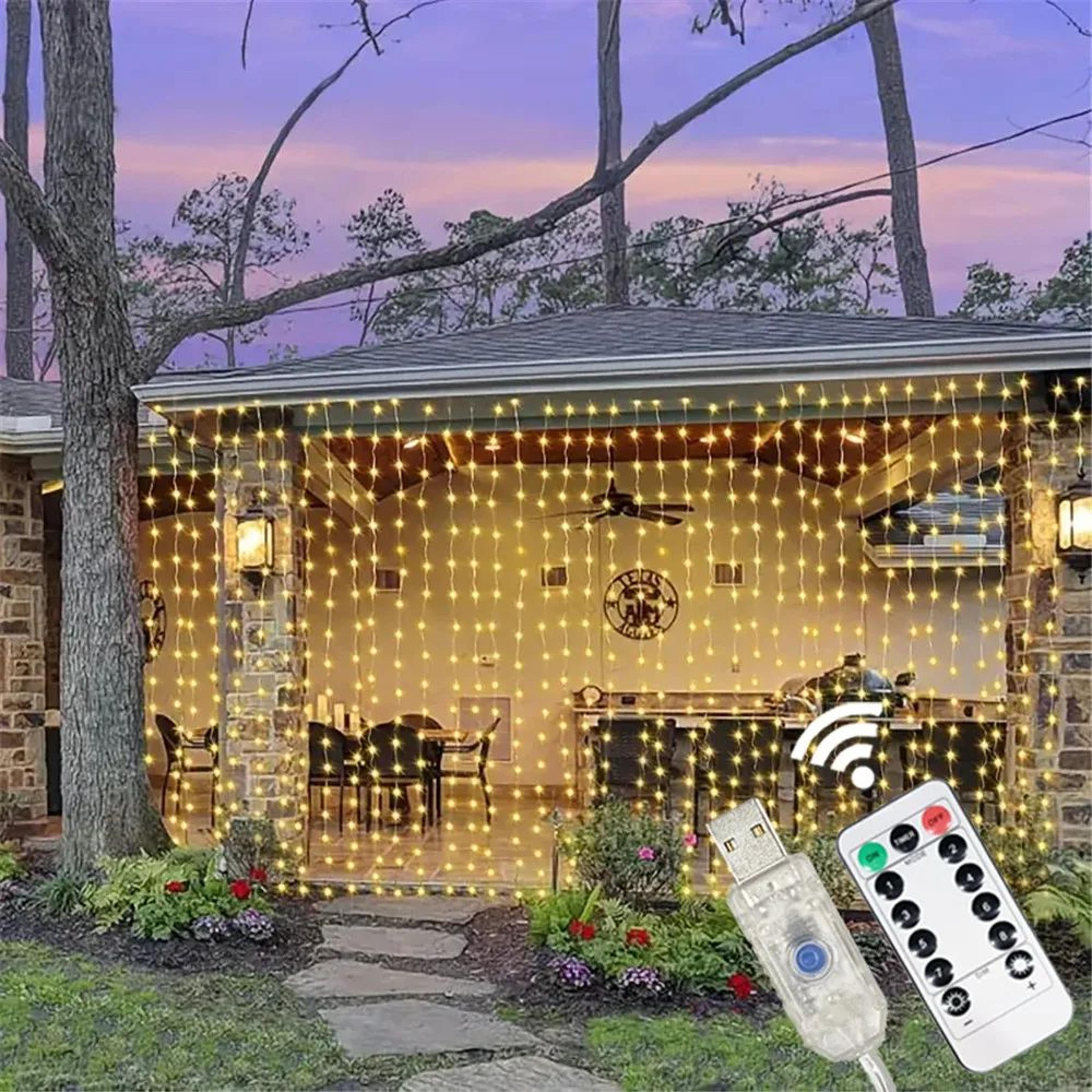 usb led fairy curtain lights with remote and 8 lighting modes