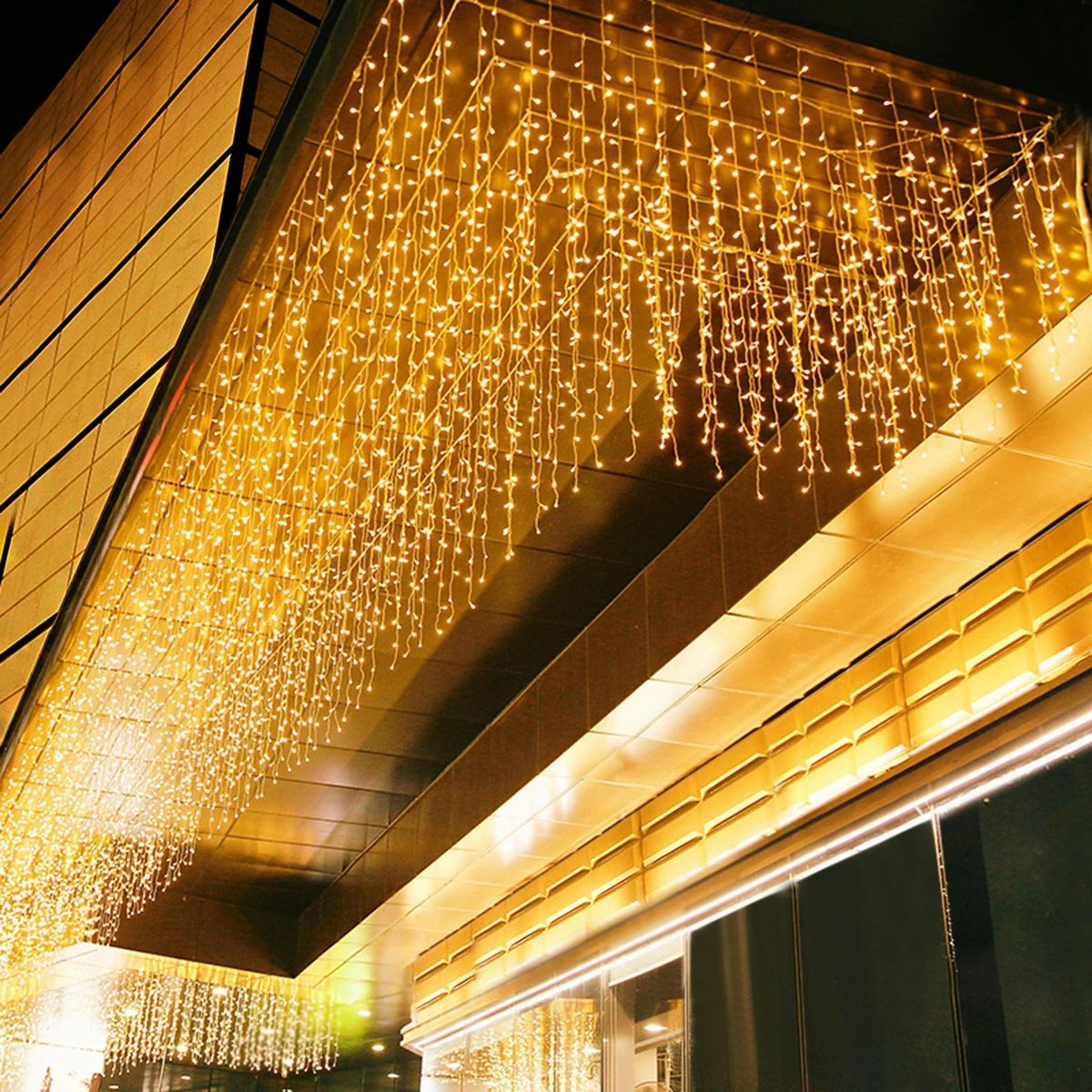5m-40m led icicle curtain string lights with eu plug for outdoor holiday decor