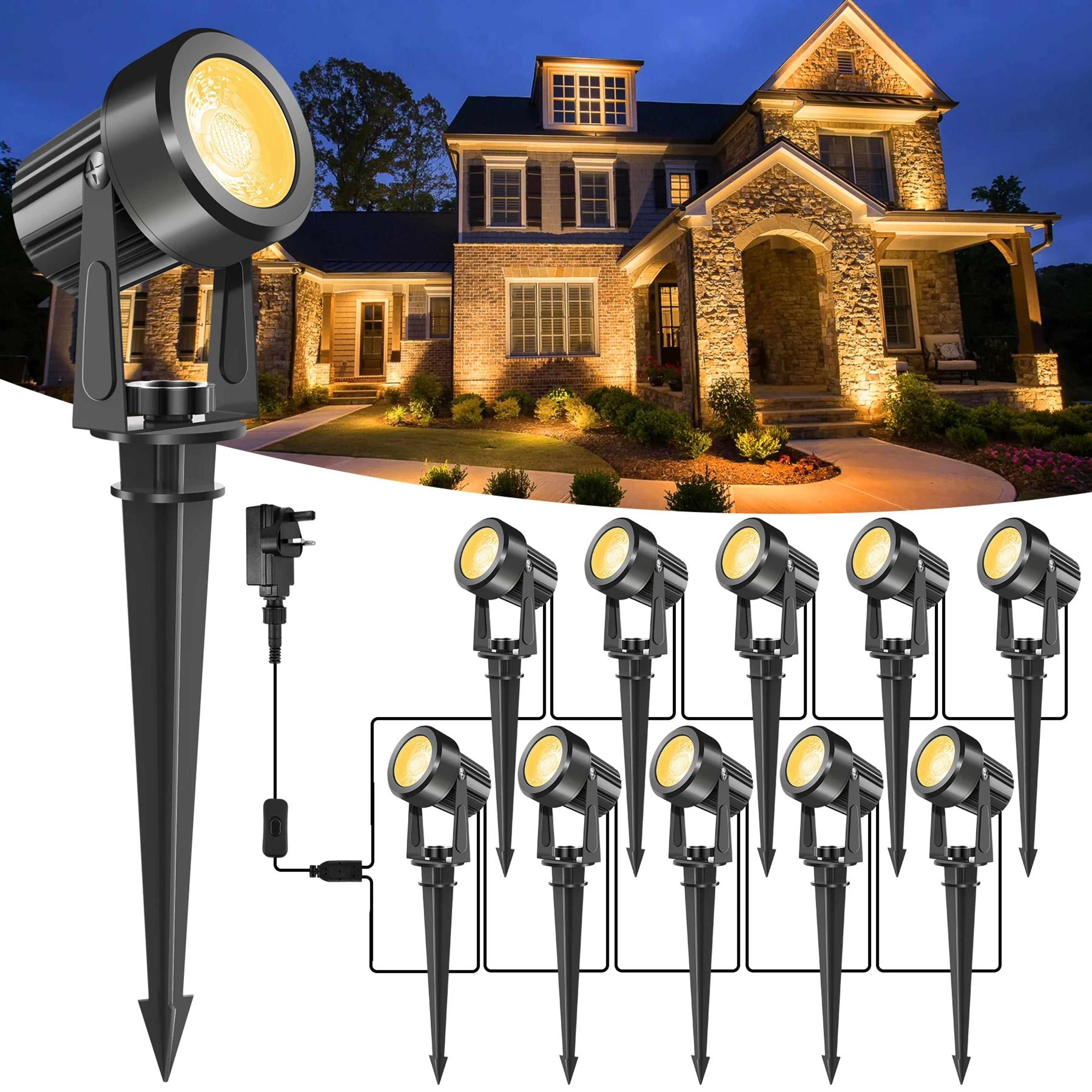 4/6/8/10 pack 800lm low voltage led landscape lights ip65 outdoor garden spotlights