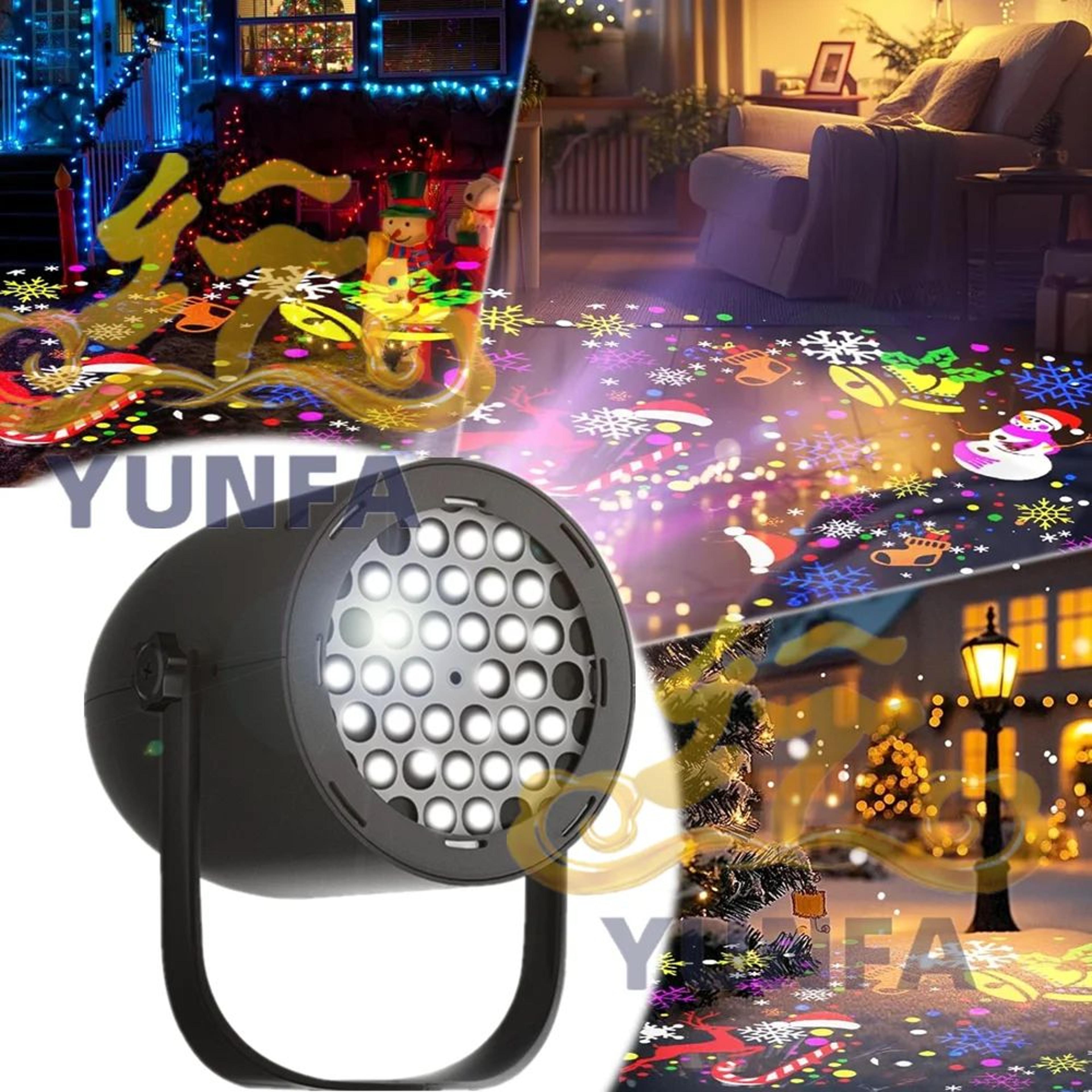 rgb snowflake christmas projector light usb indoor and outdoor holiday decor
