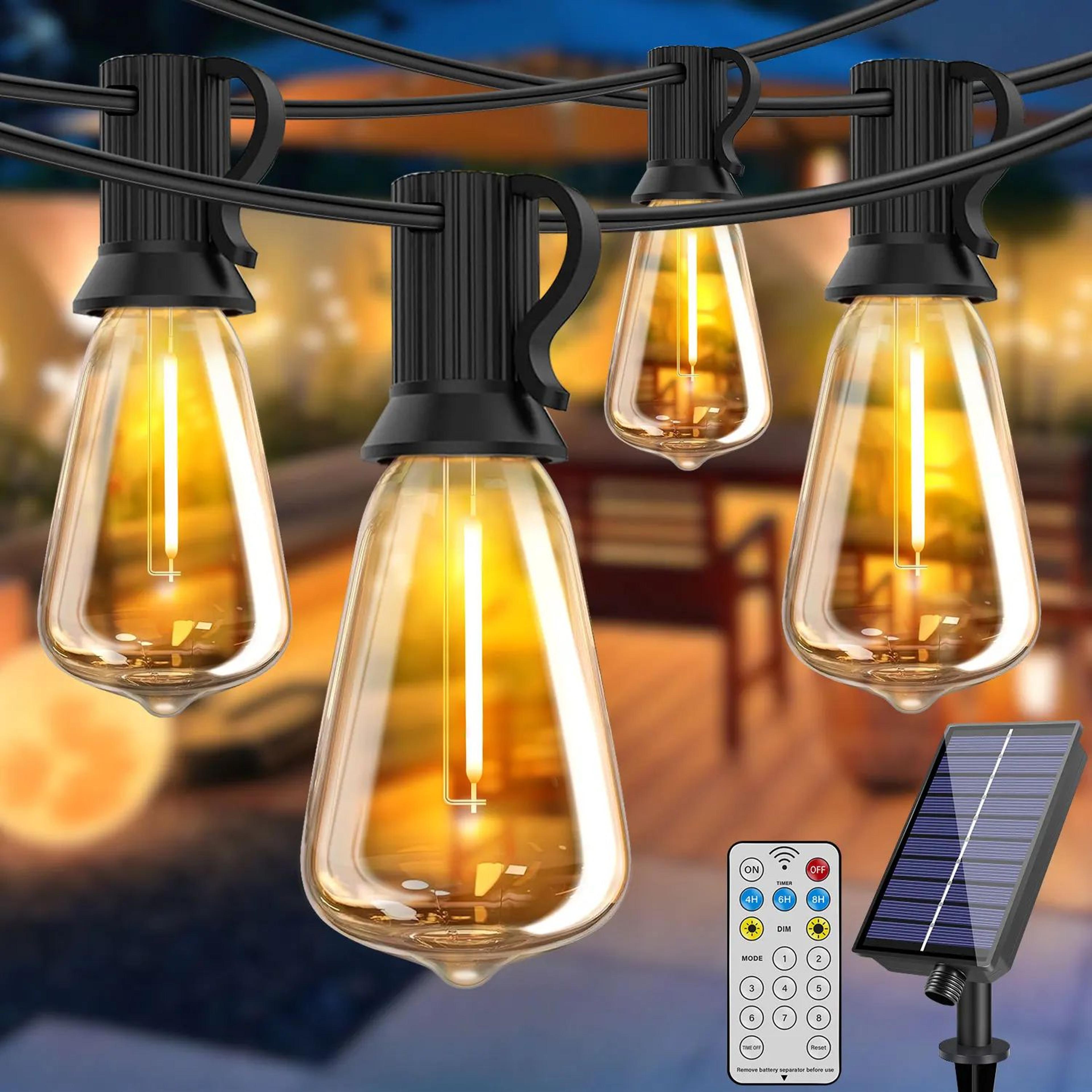 st38 solar string lights with remote shatterproof outdoor patio lights