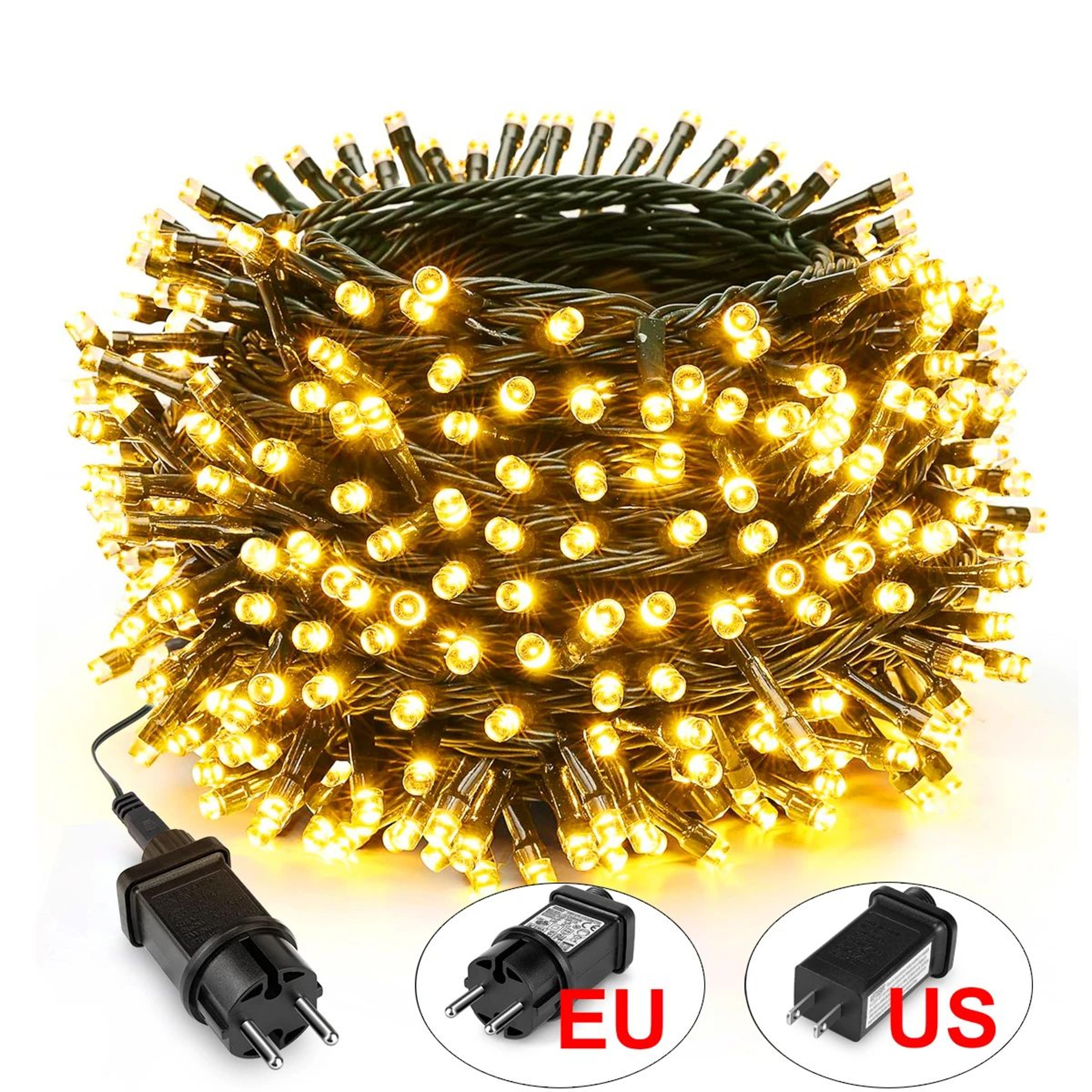 8-mode led christmas fairy string lights 10m-100m plug-in holiday decor