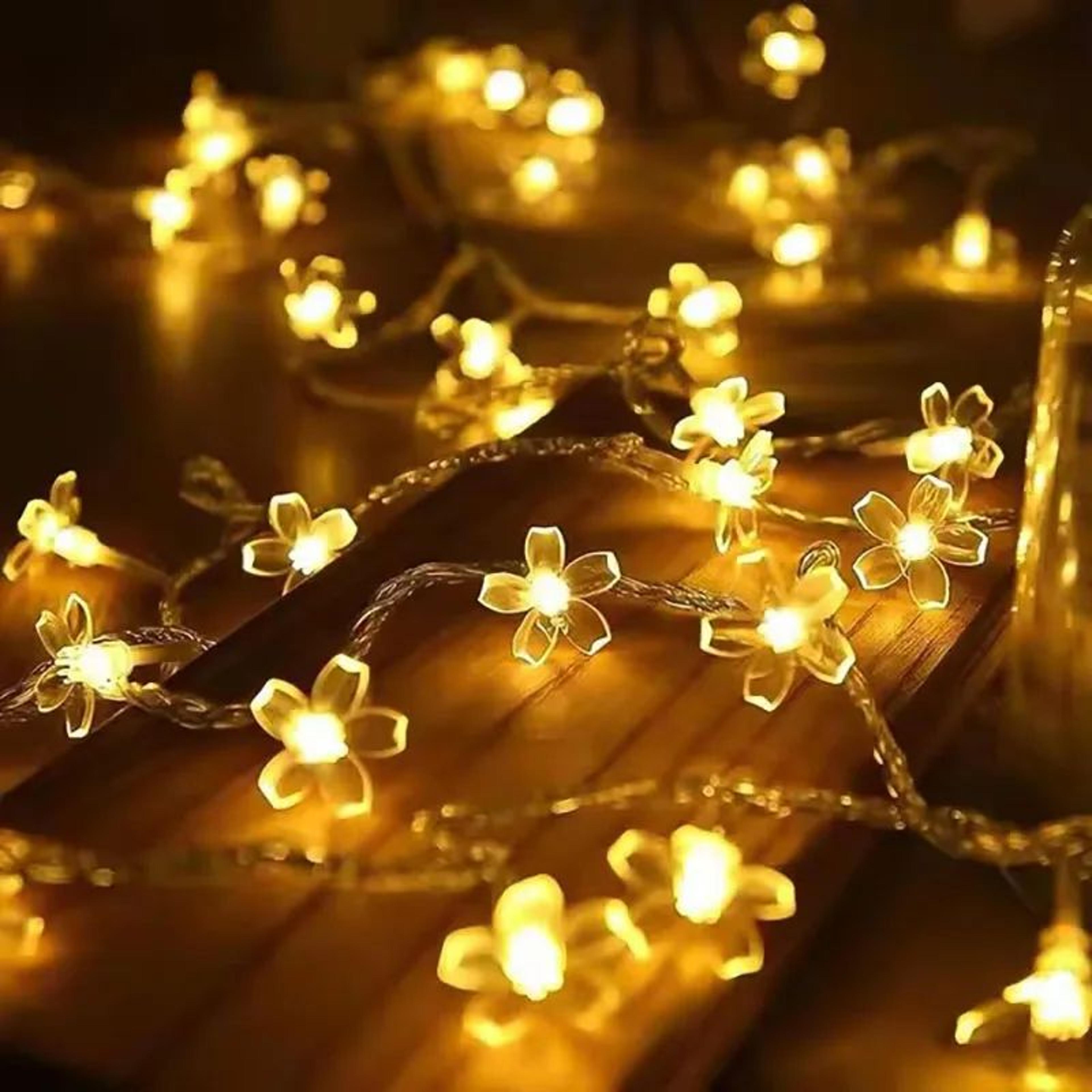 cherry blossom led fairy string lights battery operated crystal flower garland