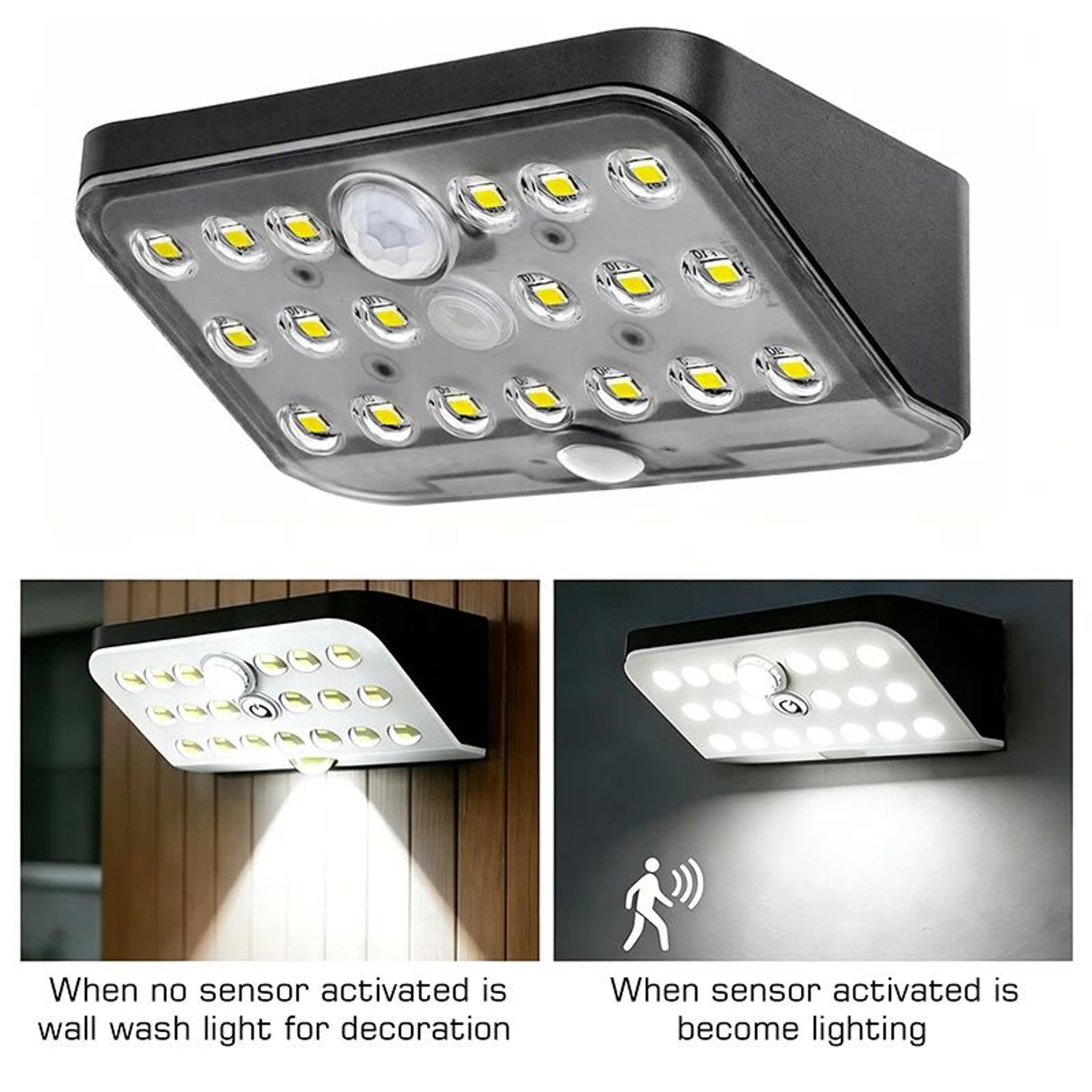 19 led solar motion sensor wall light for yard and garden