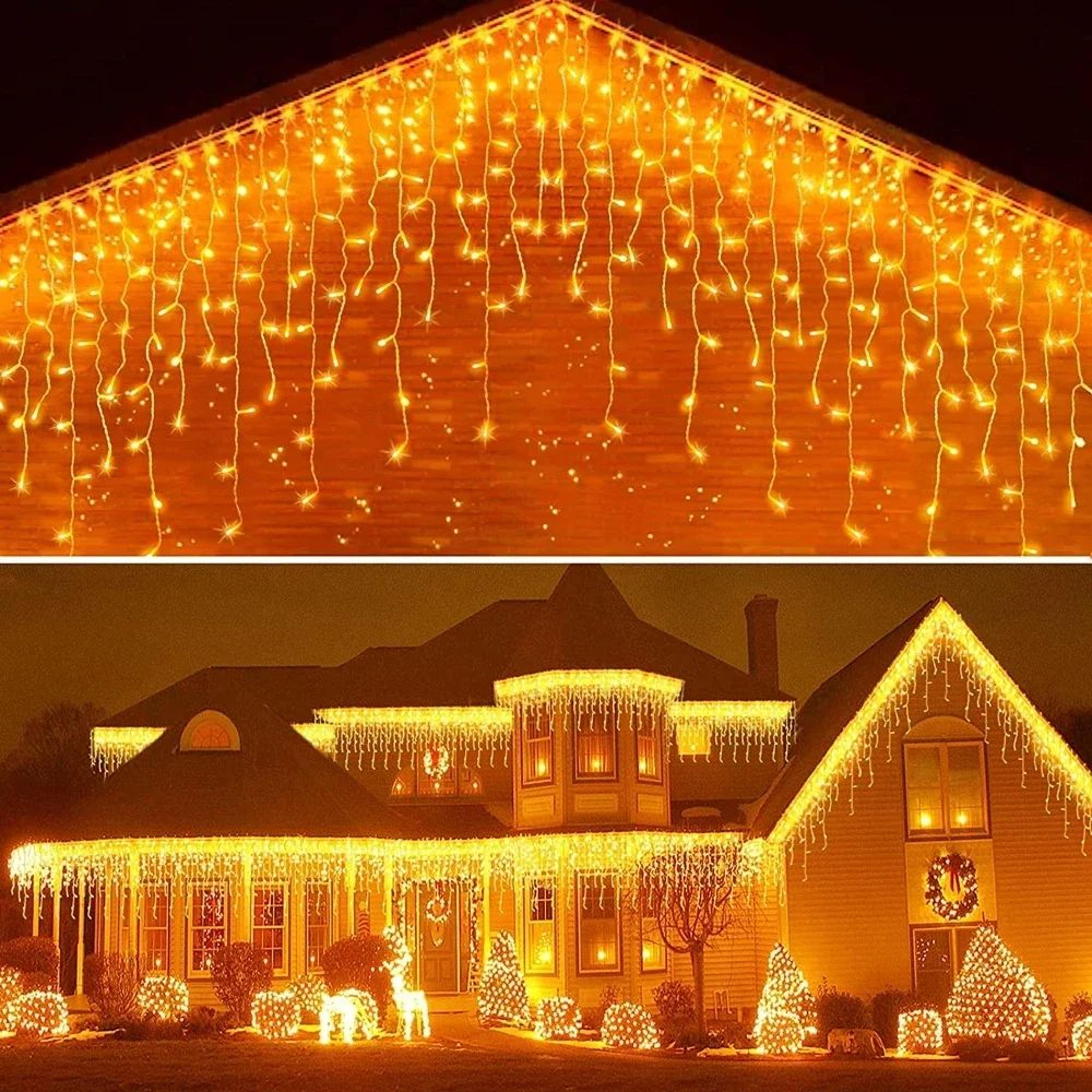 220v outdoor led icicle curtain lights waterproof christmas garland