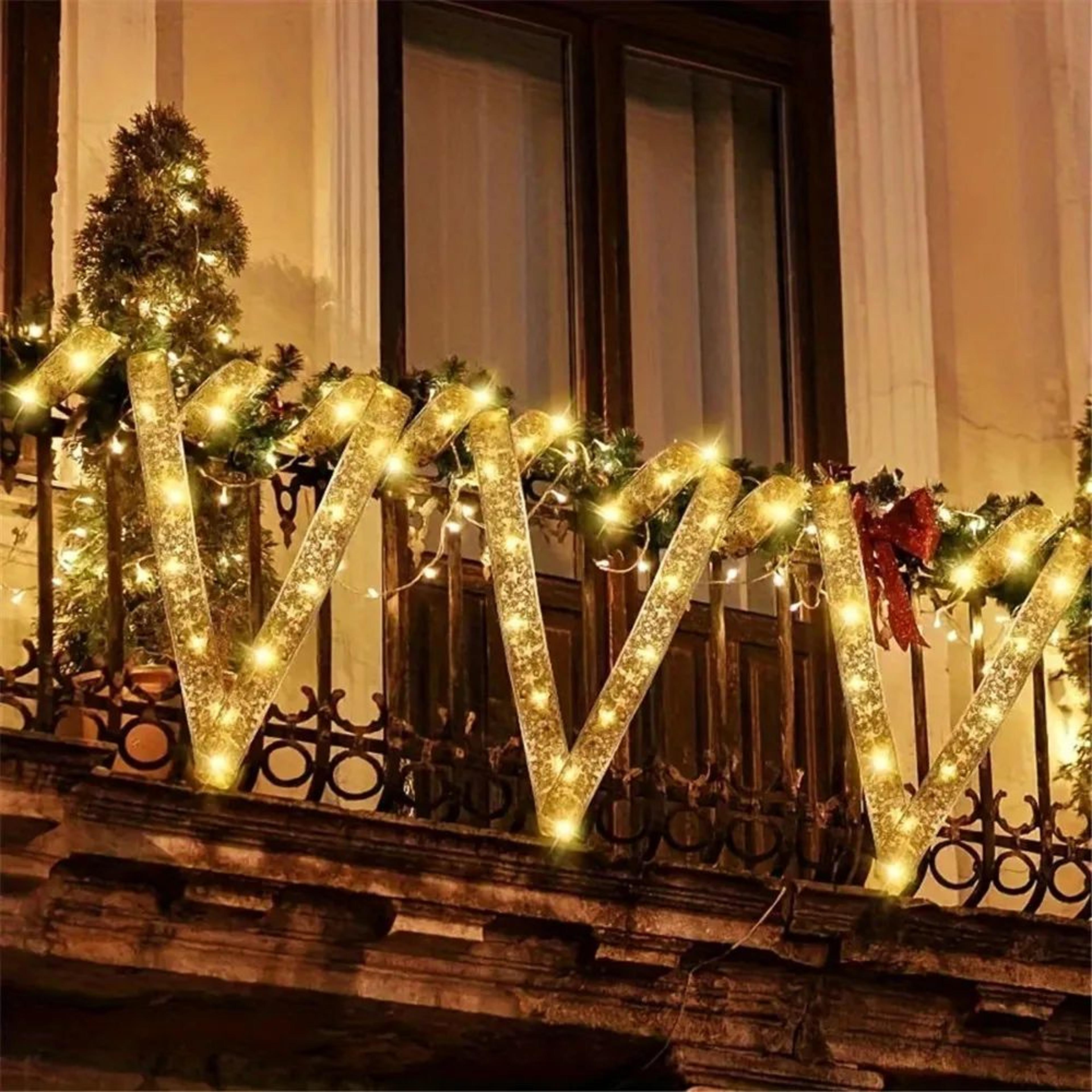 golden bow christmas ribbon fairy string lights 2-10m