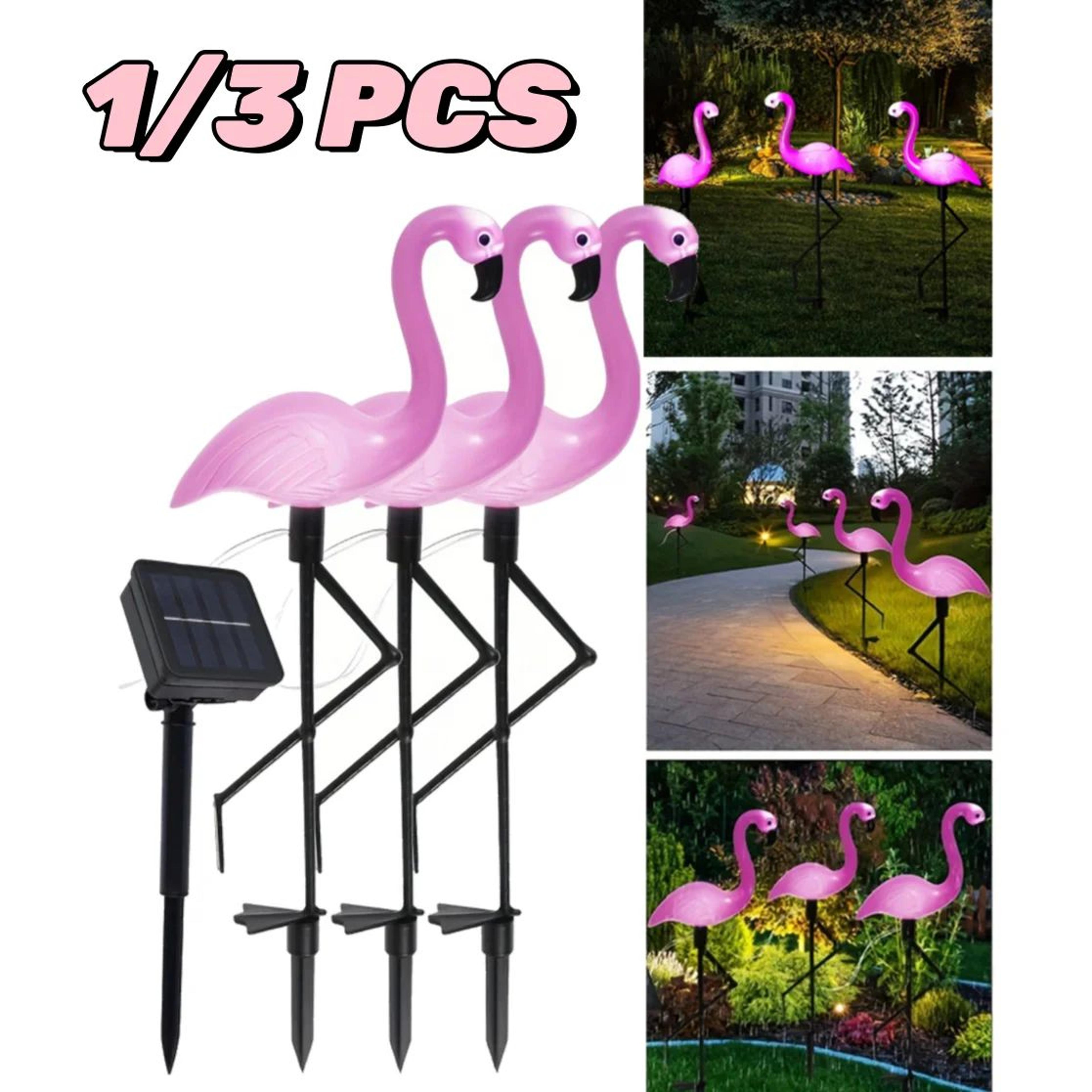 solar flamingo garden lights waterproof led pathway stakes 1 or 3pcs