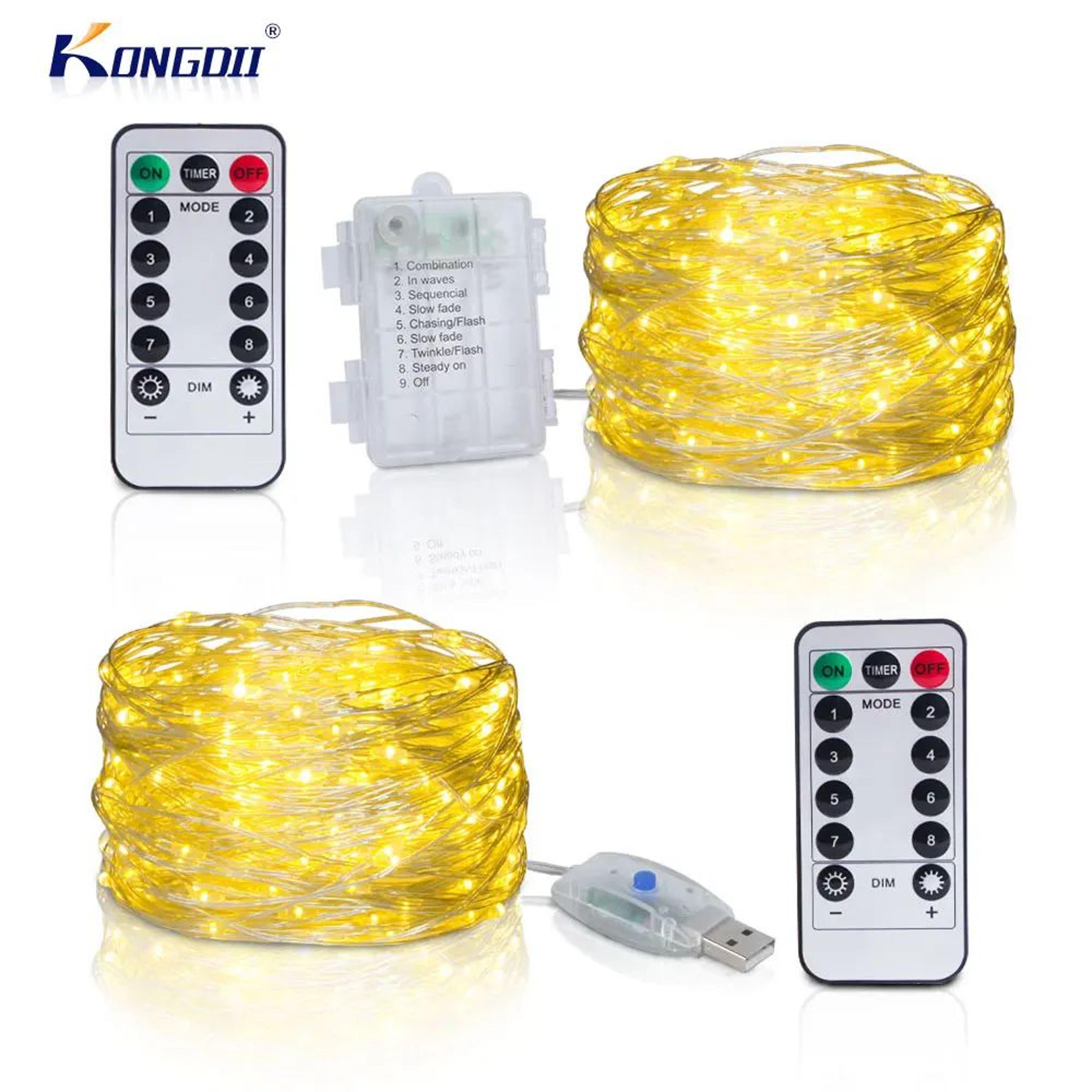 silver wire led fairy string lights with remote usb or battery powered 5m 10m 20m