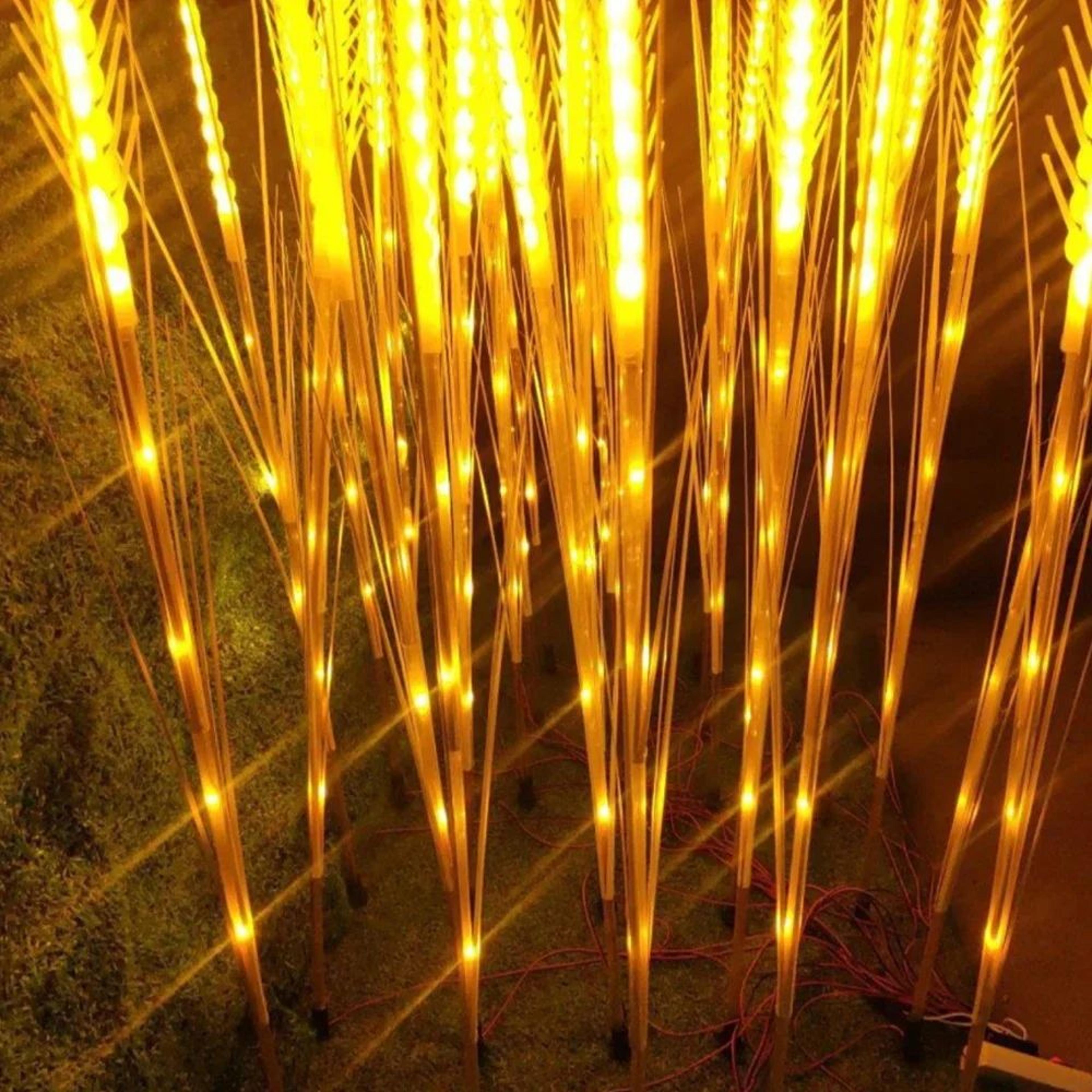 solar wheat ear garden lights waterproof outdoor led stake lamps
