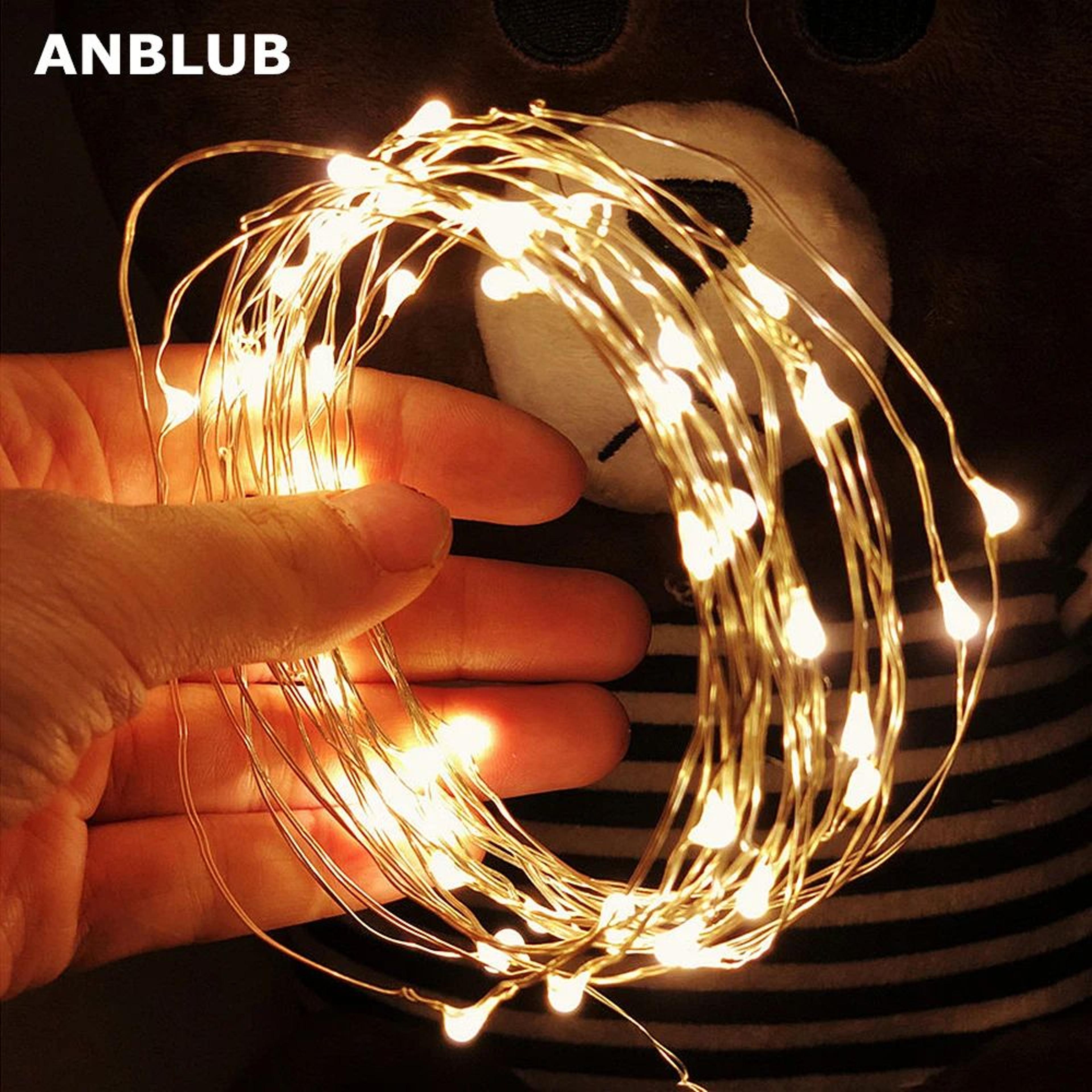 silver wire led fairy string lights 2m 5m 10m battery operated