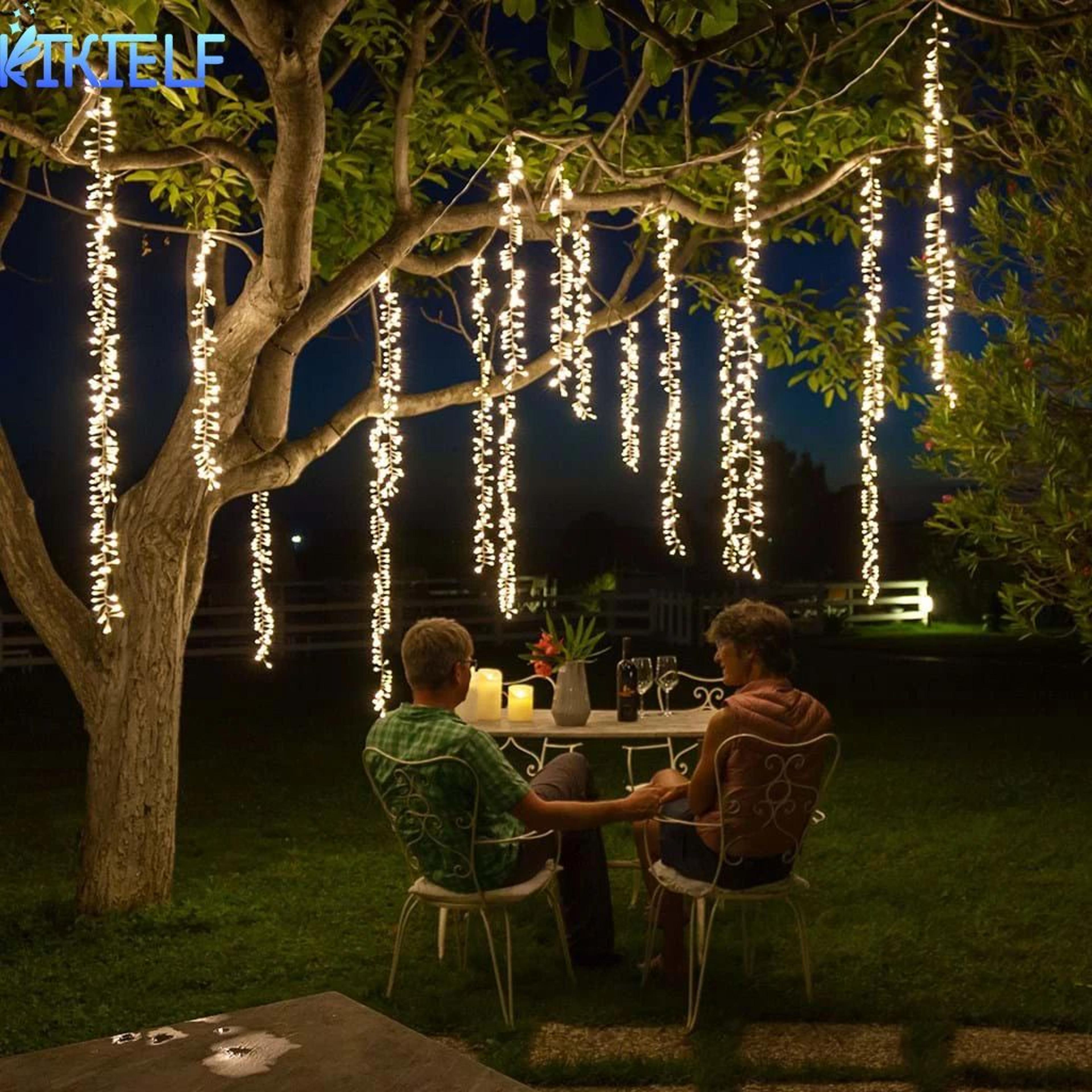 firecracker led cluster string lights for christmas, weddings and garden decor