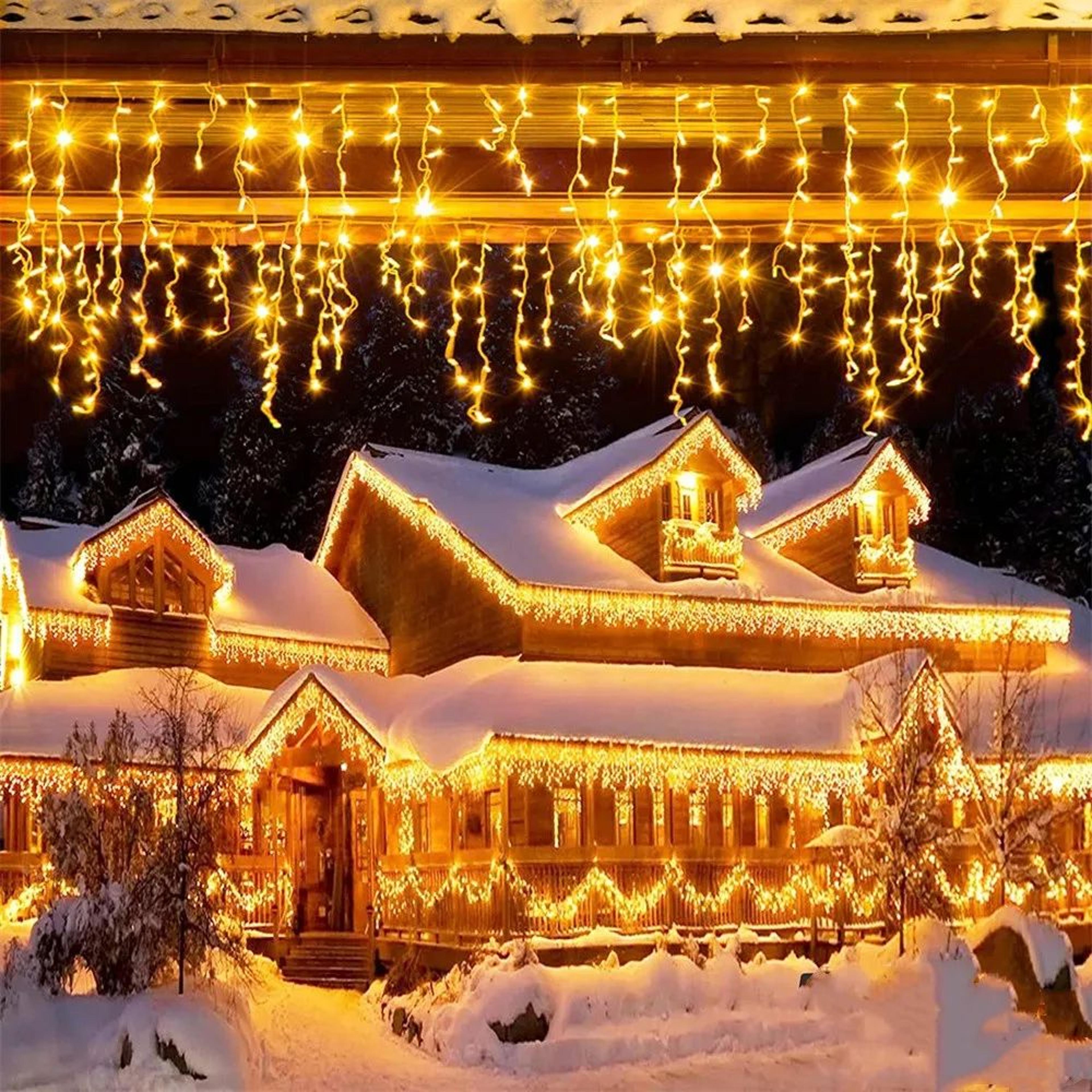 4.5m led icicle curtain lights outdoor christmas garland