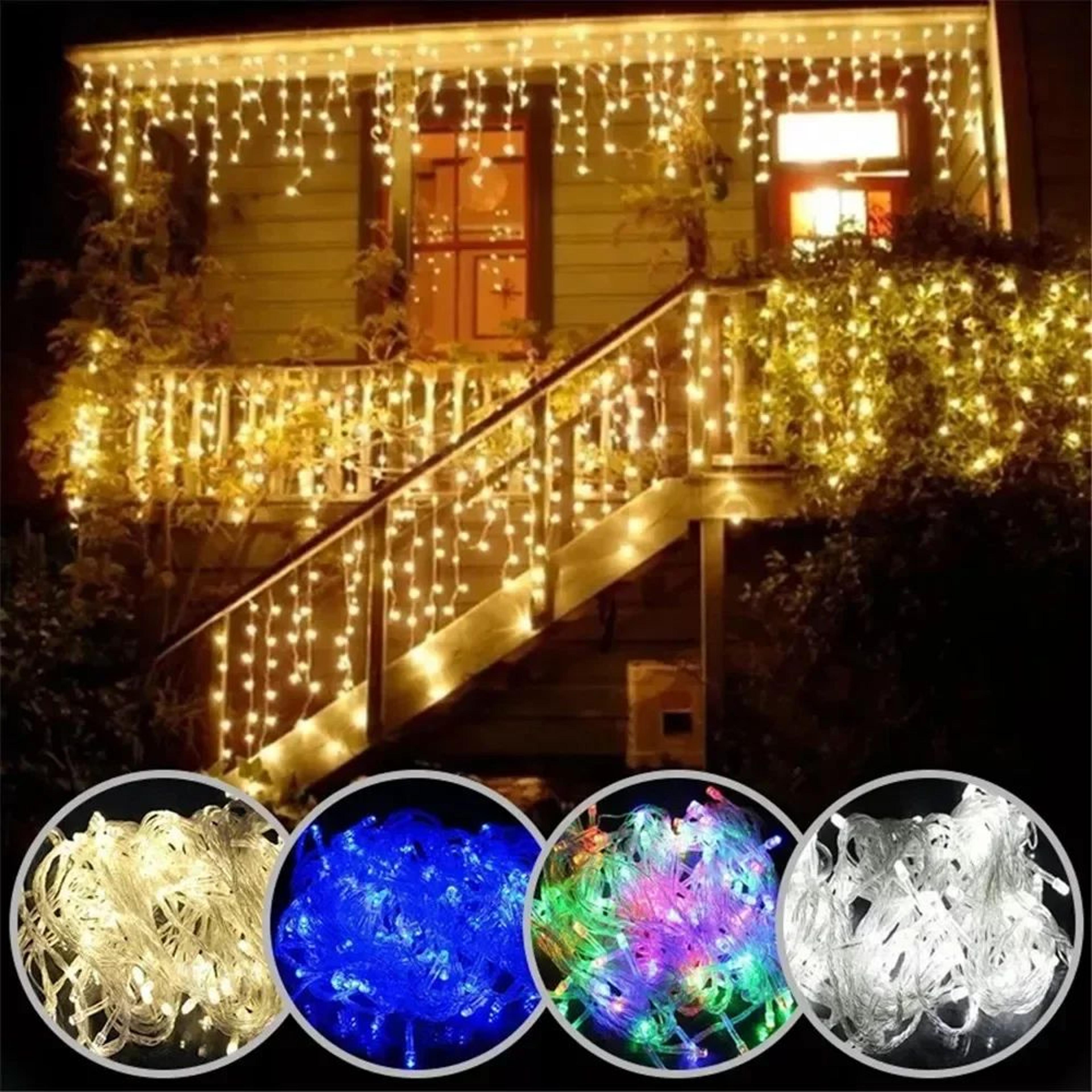 5m 96 led waterfall icicle string lights with 8 modes for christmas and outdoor decor
