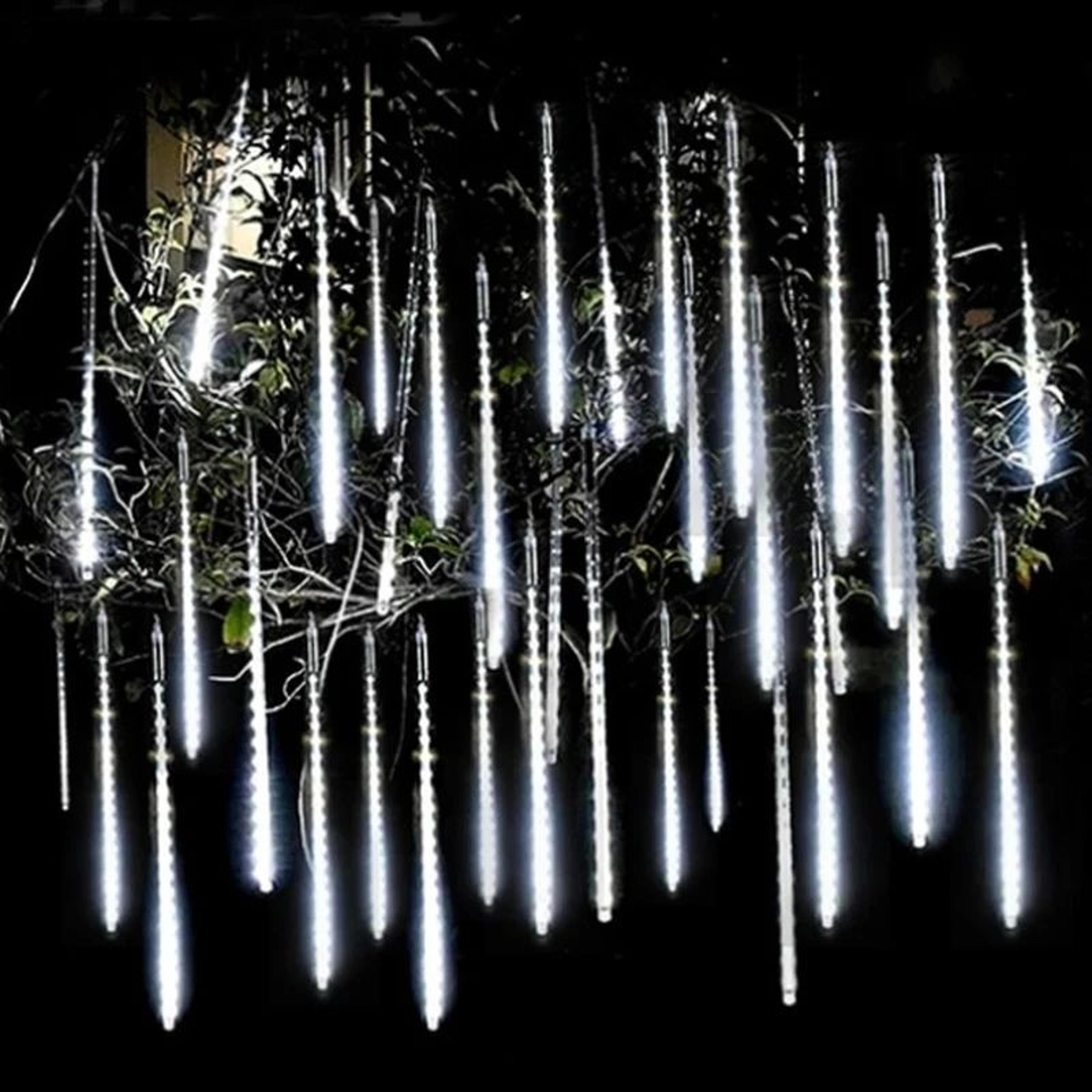 192 led meteor shower christmas lights outdoor falling rain tube string lights