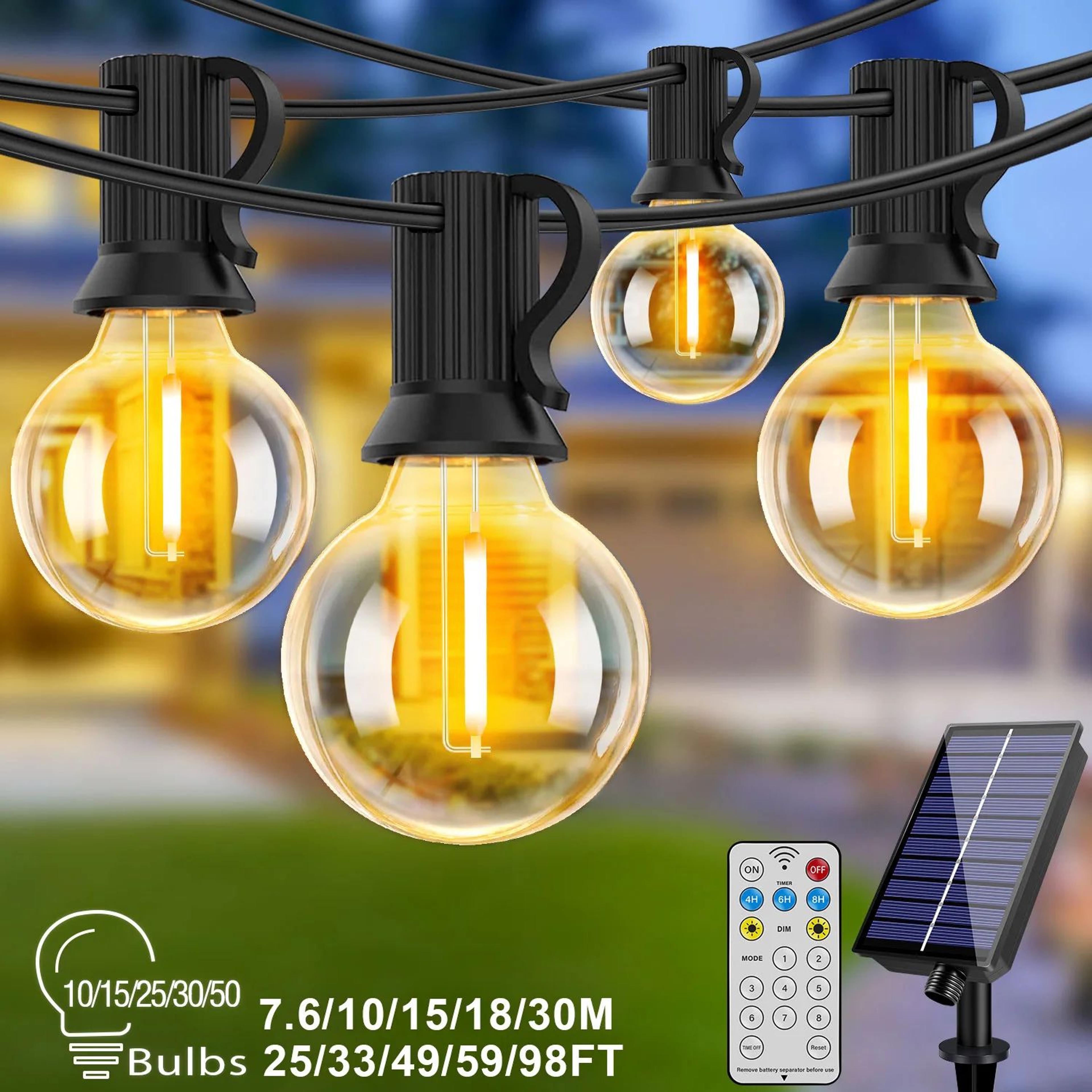 g40 shatterproof solar string lights with usb charging and remote