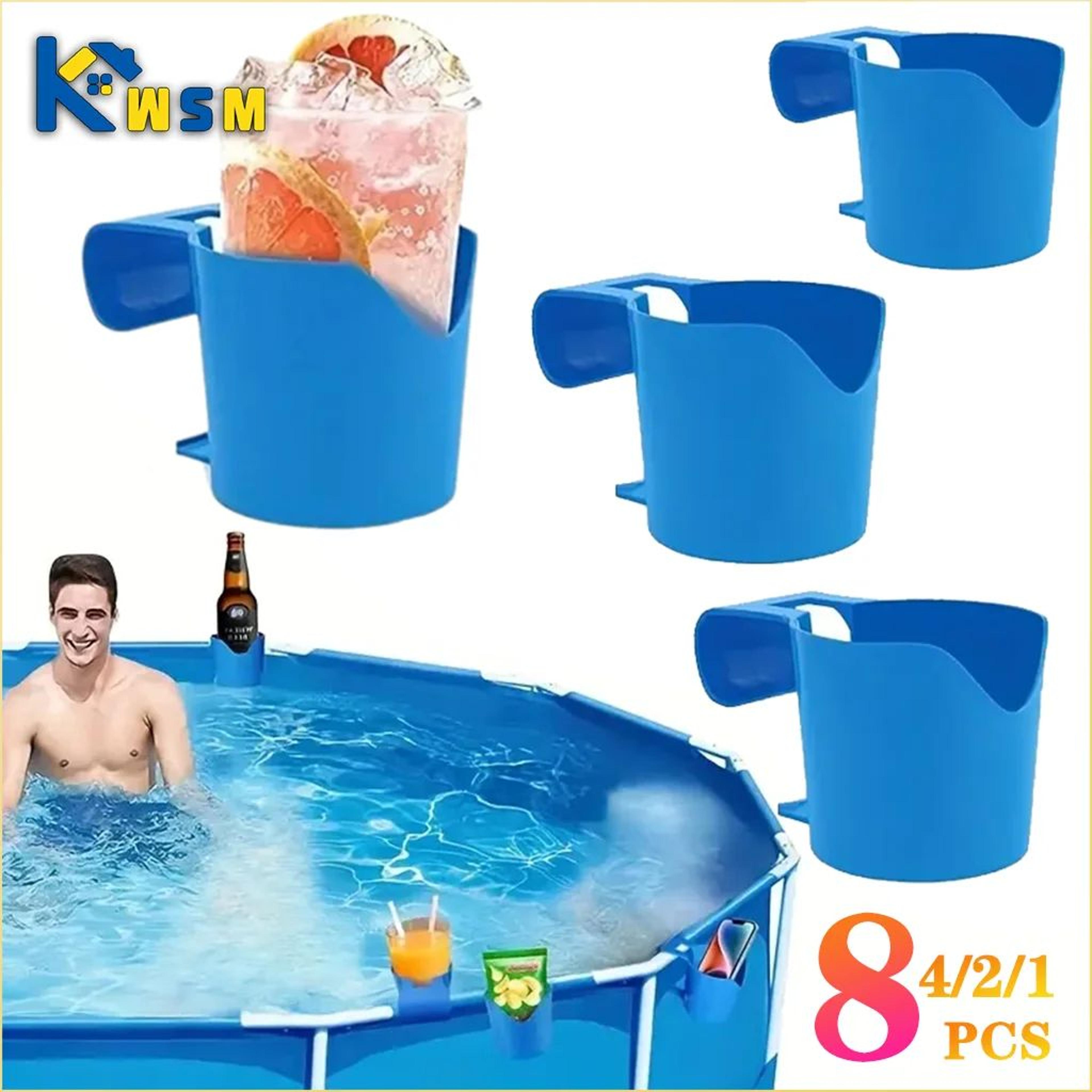 heavy duty poolside cup holder no drill hanging drink organizer