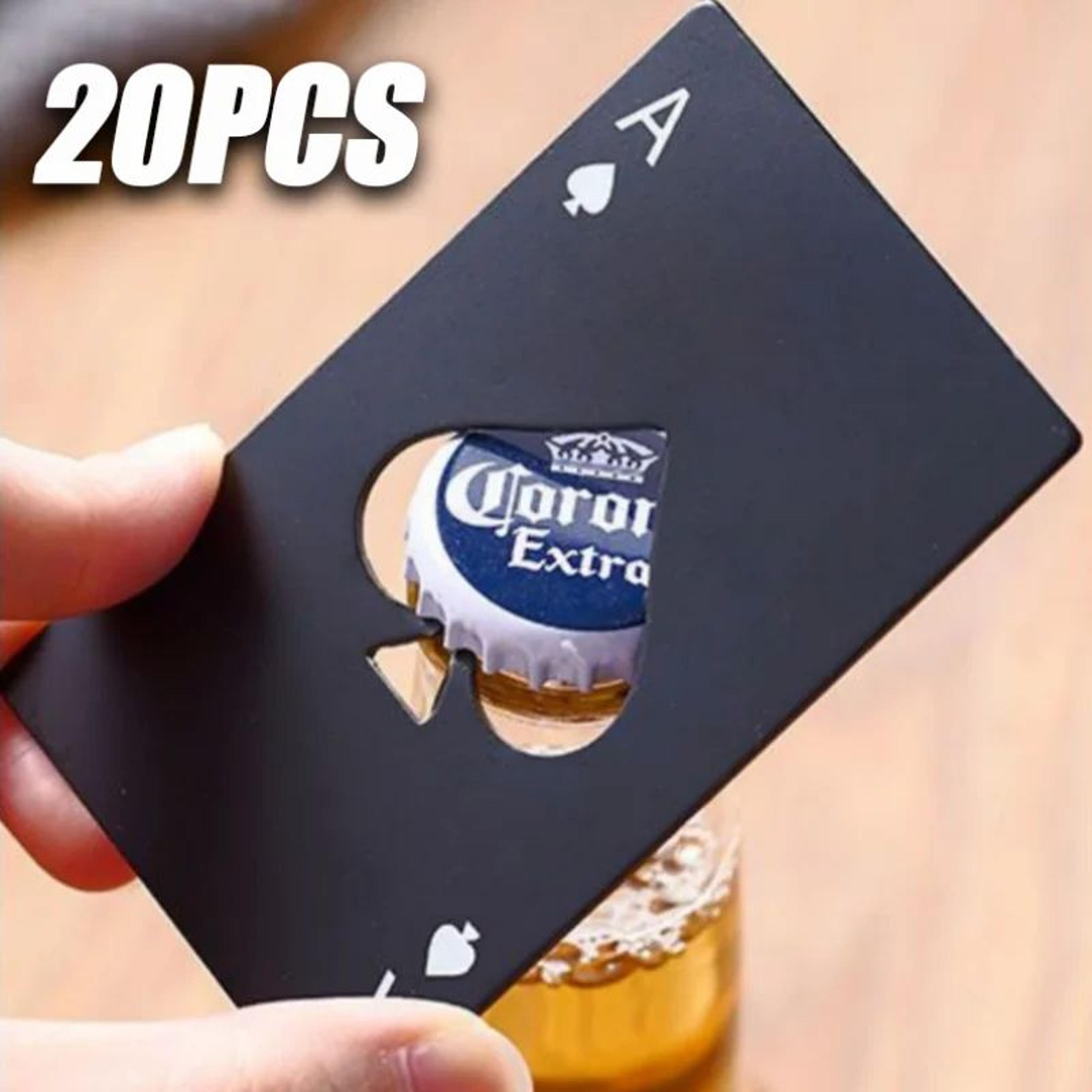20pcs ace of spades playing card bottle opener stainless steel wallet size beer opener