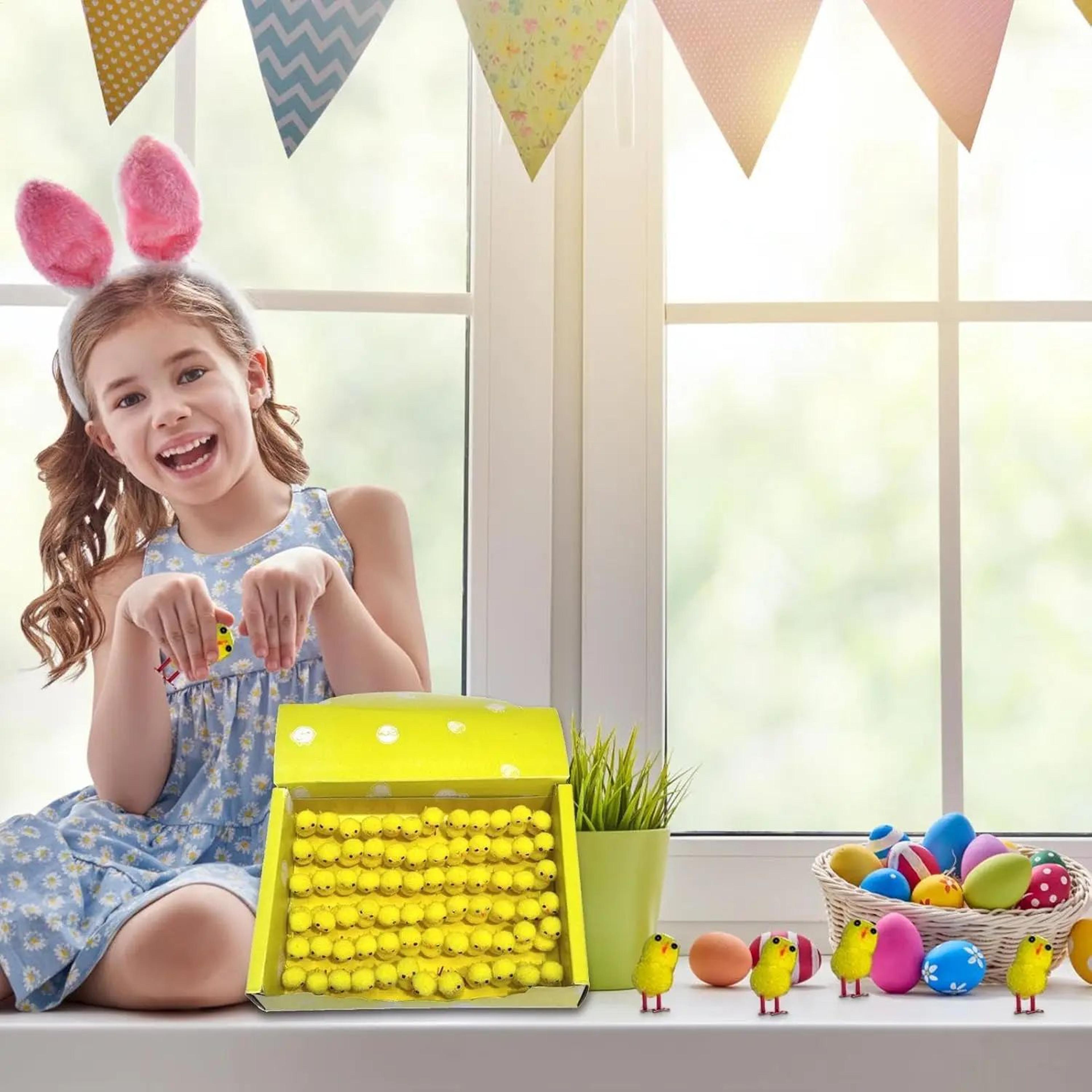 mini easter chicks for crafts and spring decorations 24-216pcs