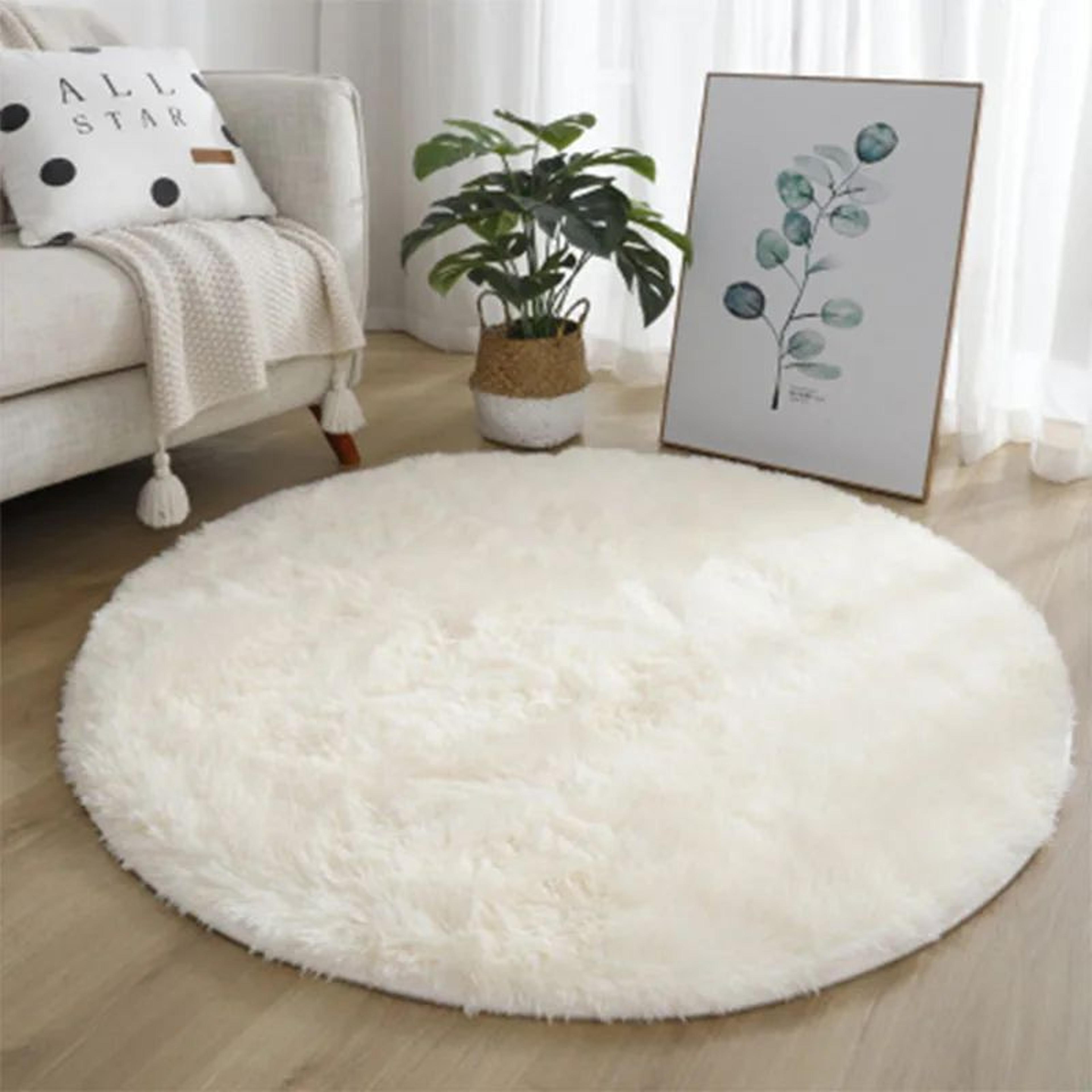 super soft fluffy round plush area rug for bedroom and nursery