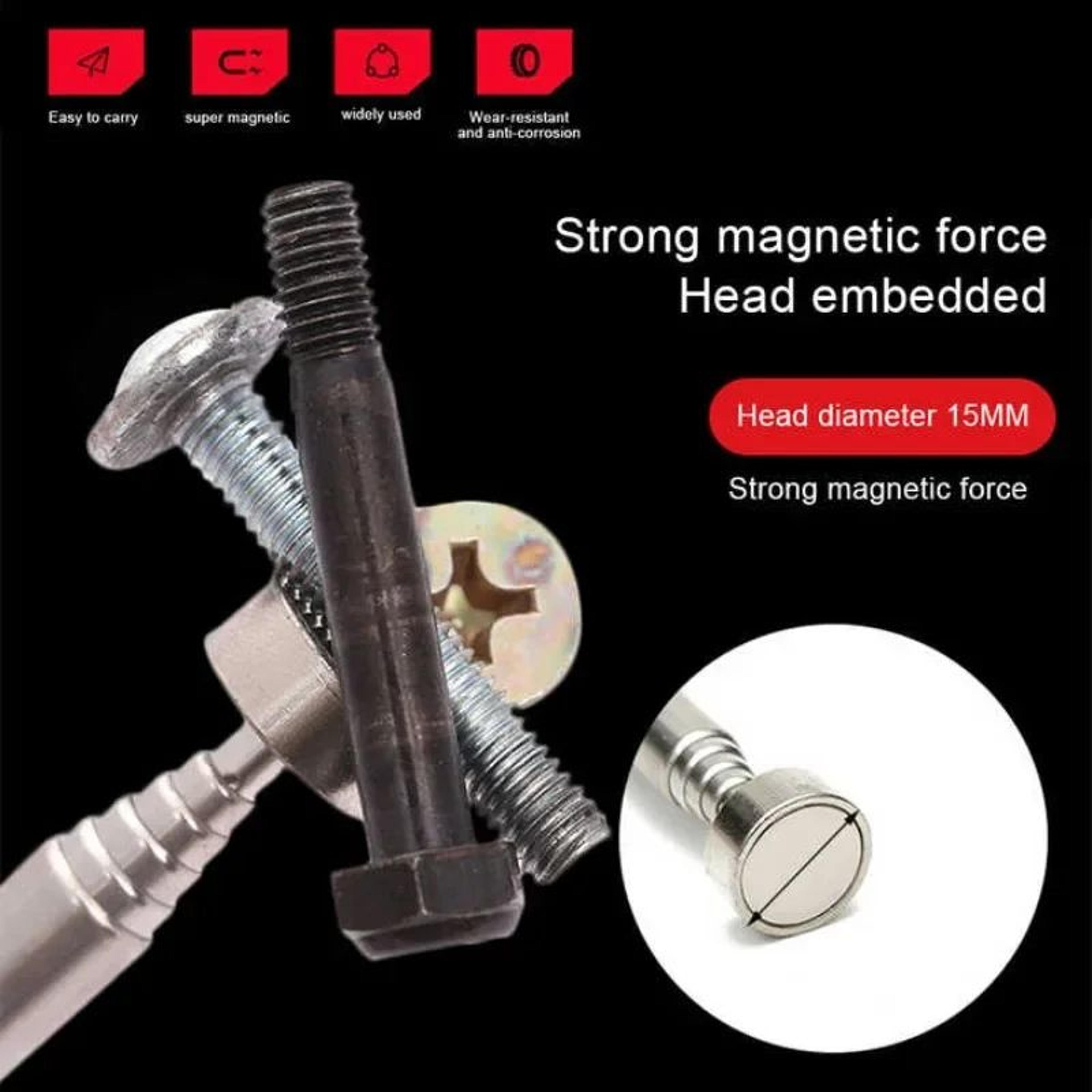 led telescopic magnetic pickup tool for auto repair and metal retrieval