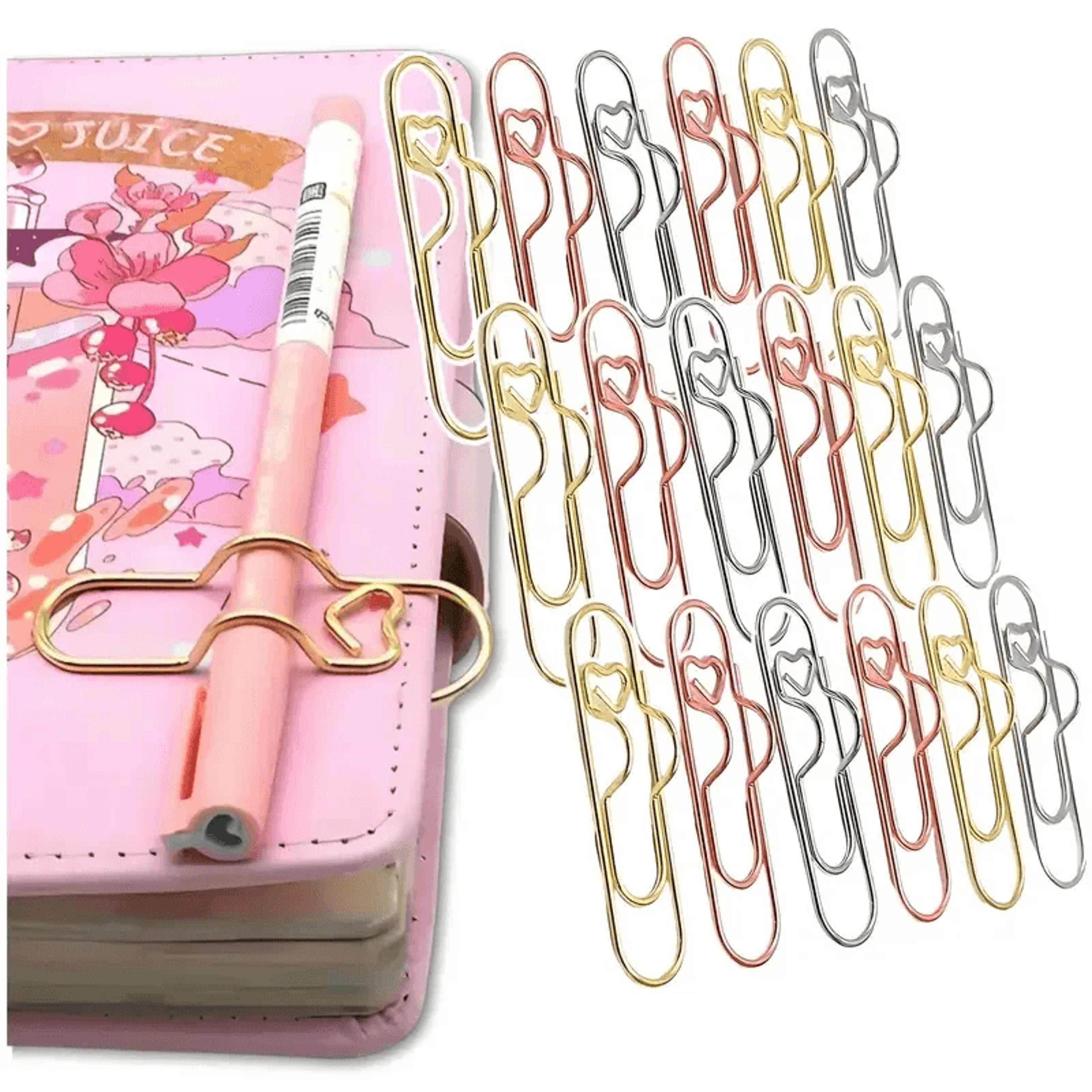 heart shaped notebook clips metal bookmark and page holders 10-100pcs