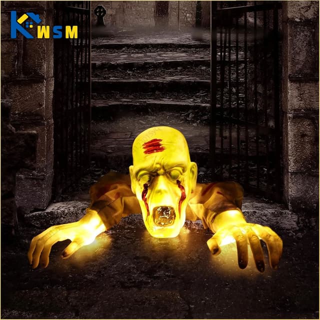 Glowing Skeleton Hand Halloween Ground Stake Light 0