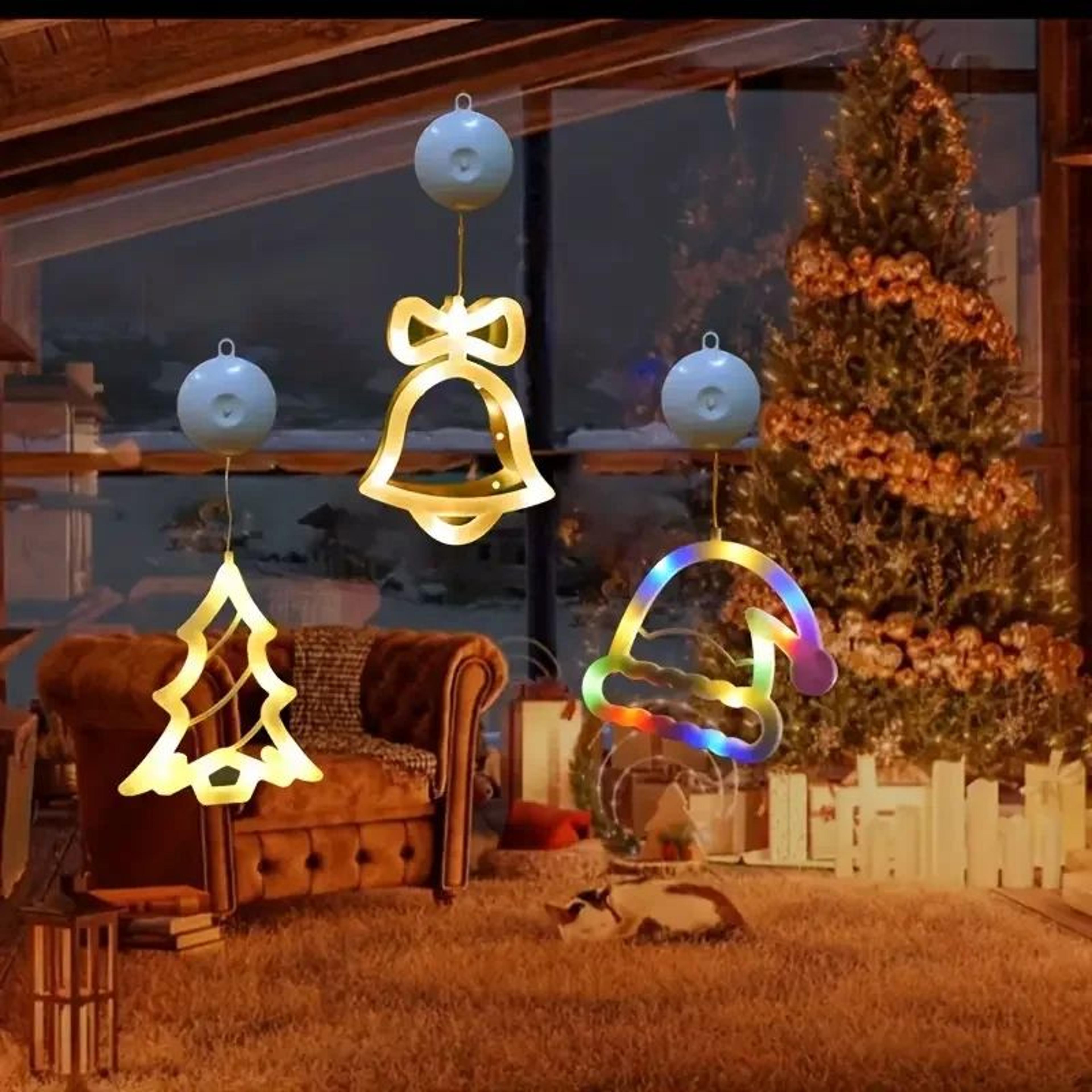 christmas led suction cup window lights holiday decorations