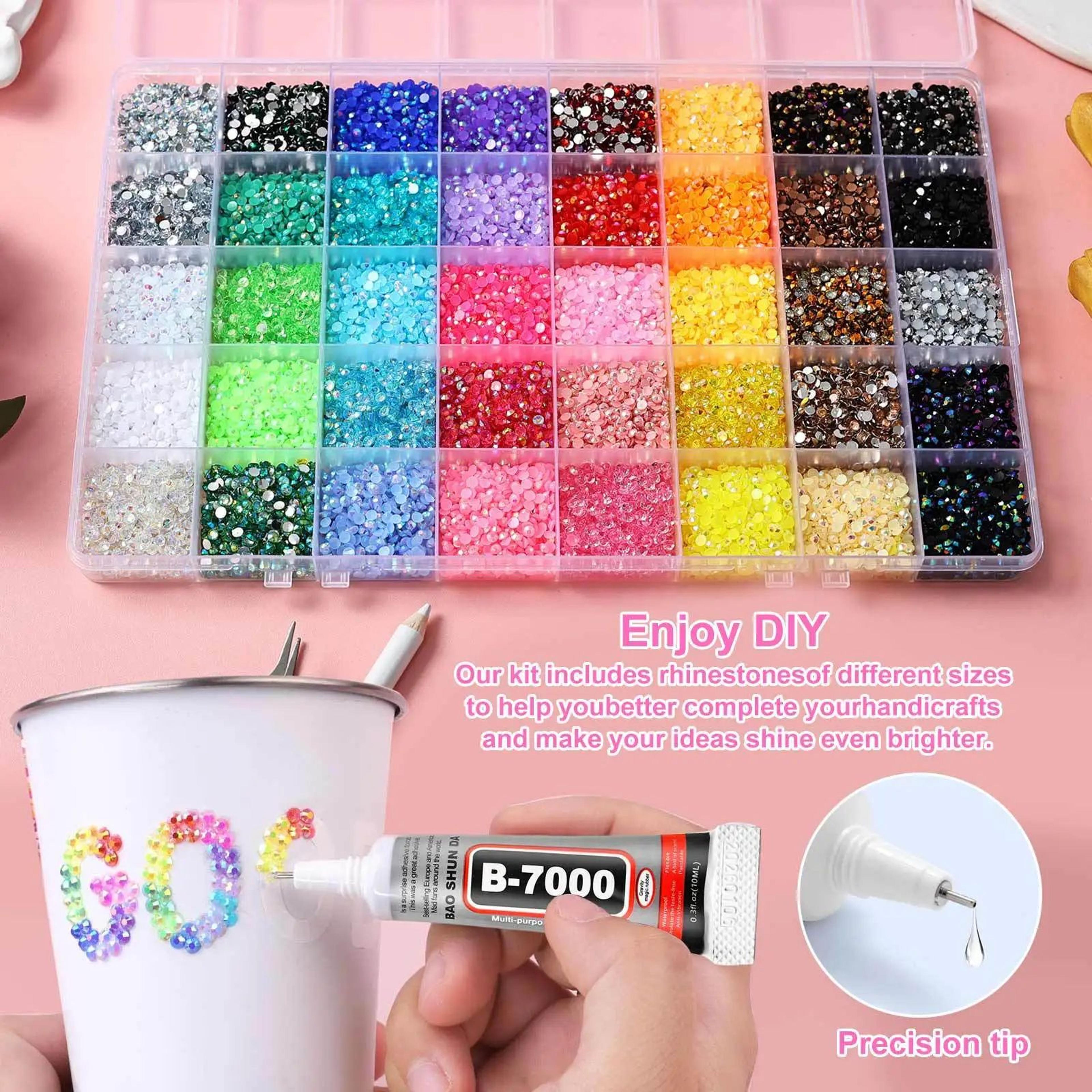 40-color 3mm resin rhinestone bedazzling kit for crafts and nail art